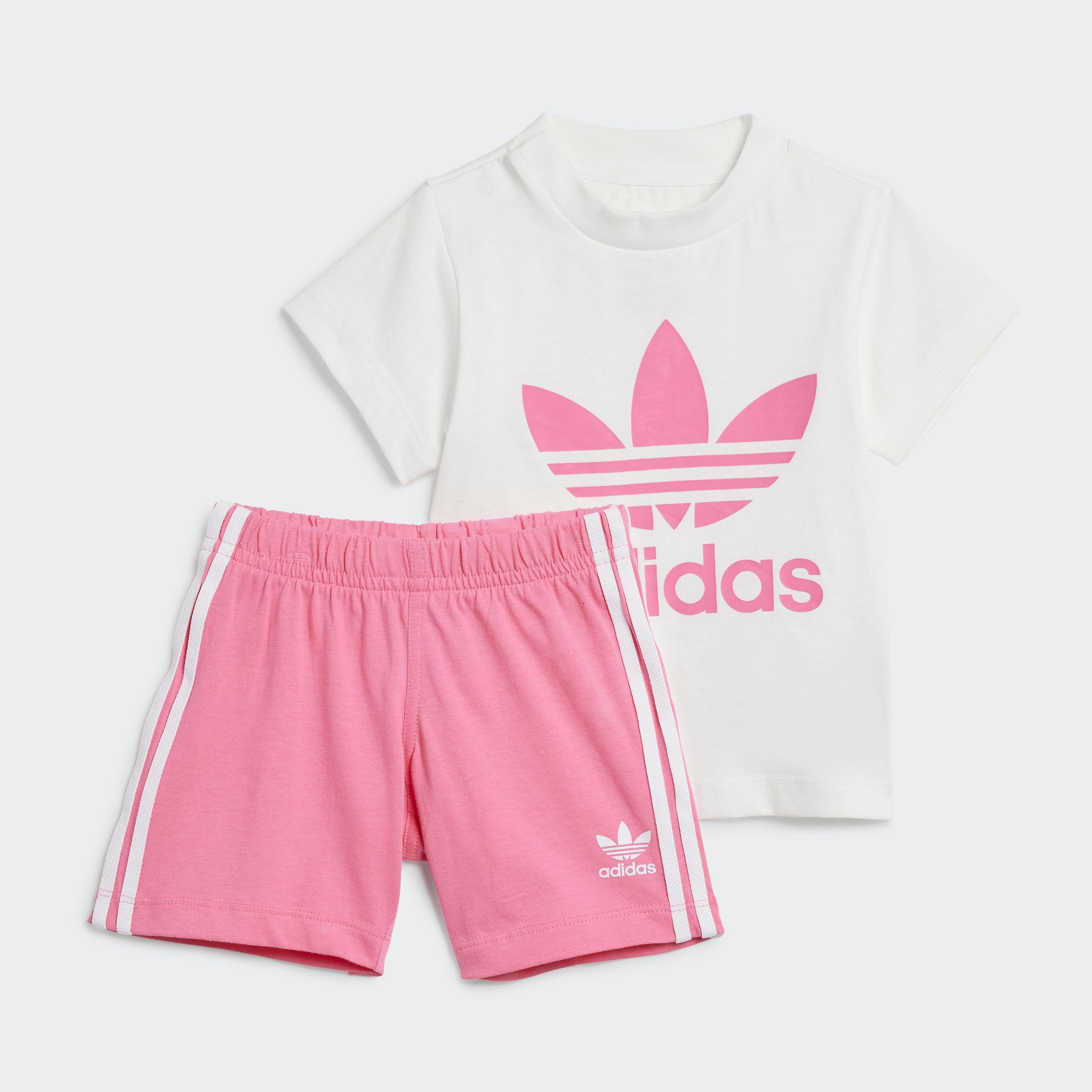 Adidas Originals Girls' Trefoil T-Shirt Shorts Set Infant Pink Fusion Pink Fusion