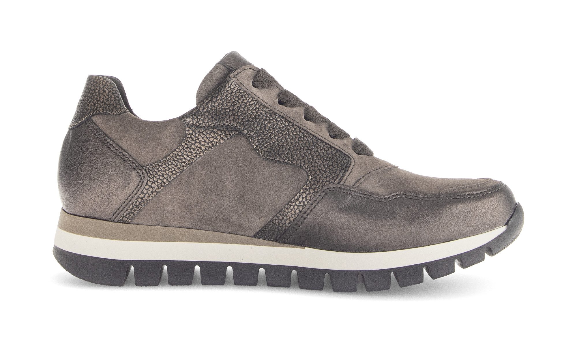 Gabor Sneakers met sleehak Turijn , vrijetijdsschoen, halfschoen, veterschoen met comfortbreedte h (=zeer breed)