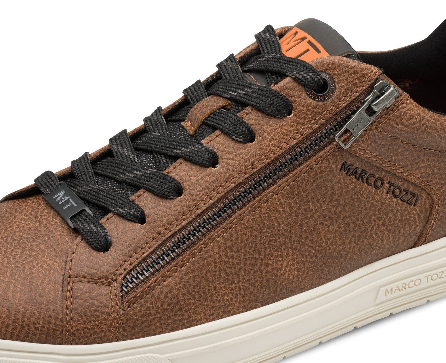 Marco Tozzi Sneakers , vrijetijdsschoen, halfschoen, veterschoen met zijlogo-debossing