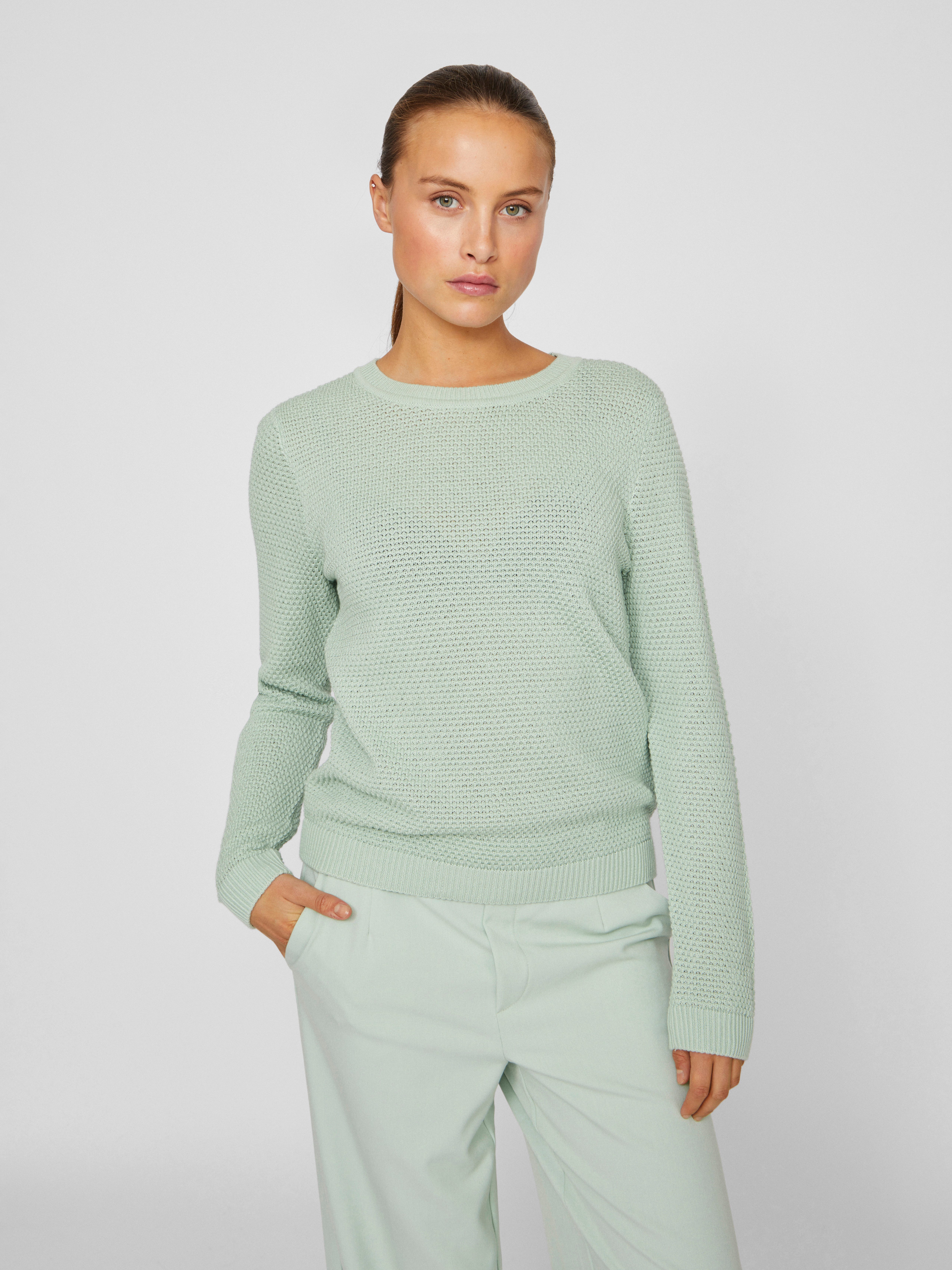 Vila Trui met ronde hals VIDALO O-NECK L/S KNIT TOP- NOOS