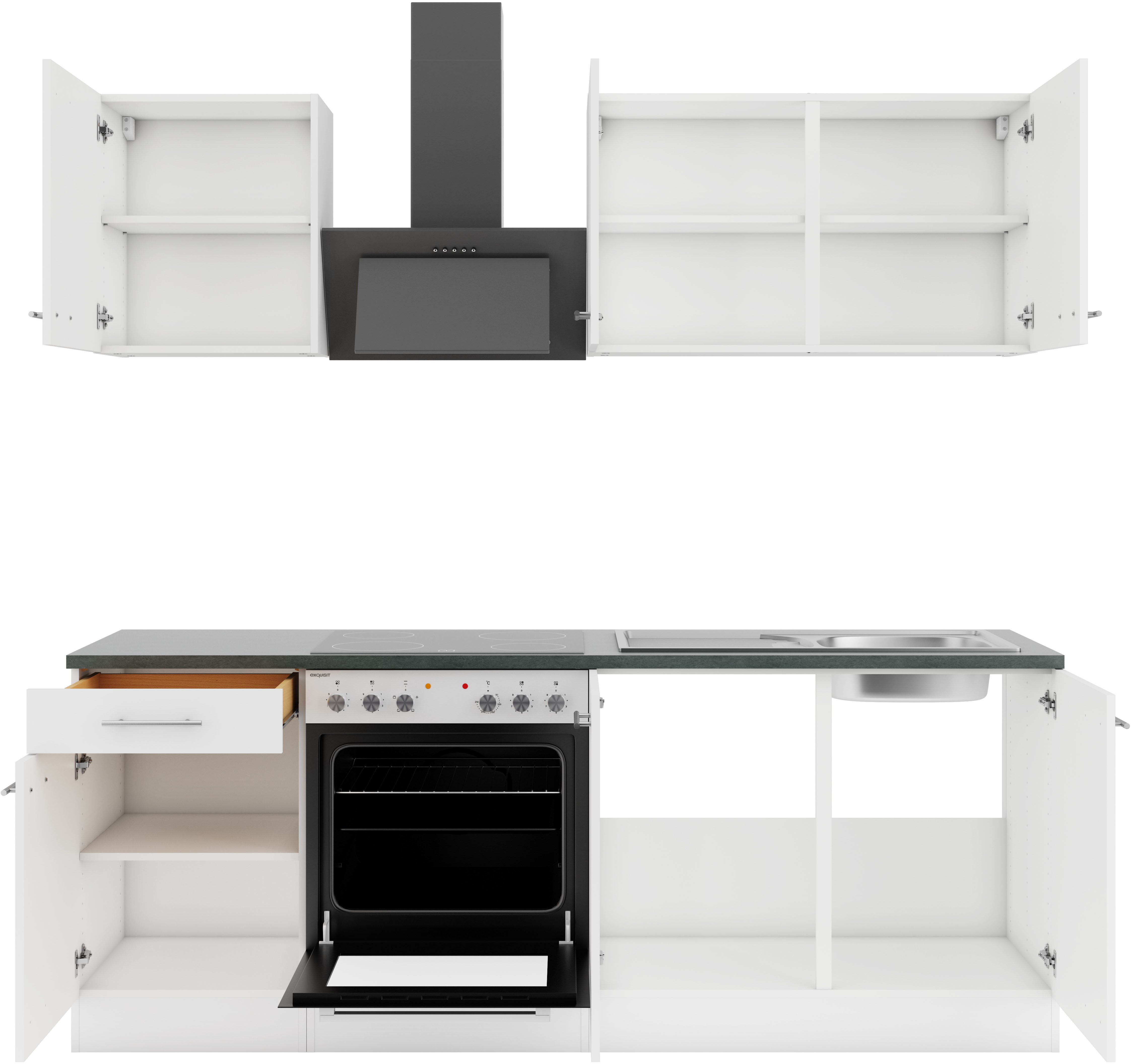 OPTIFIT Keuken Bella Breedte 210 cm, optioneel met elektrische apparaten