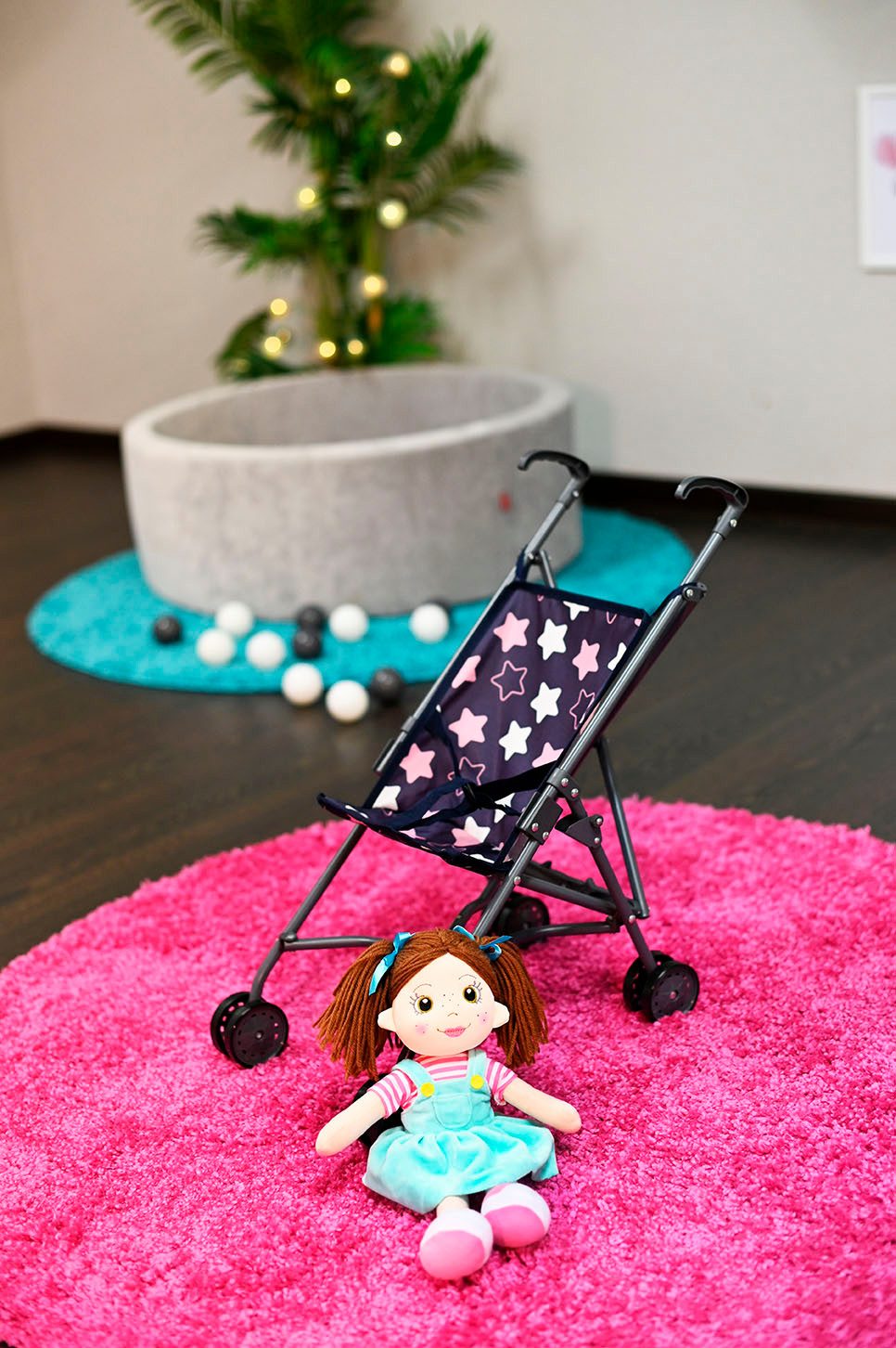 Knorrtoys® Poppenbuggy Sim - star blue pink