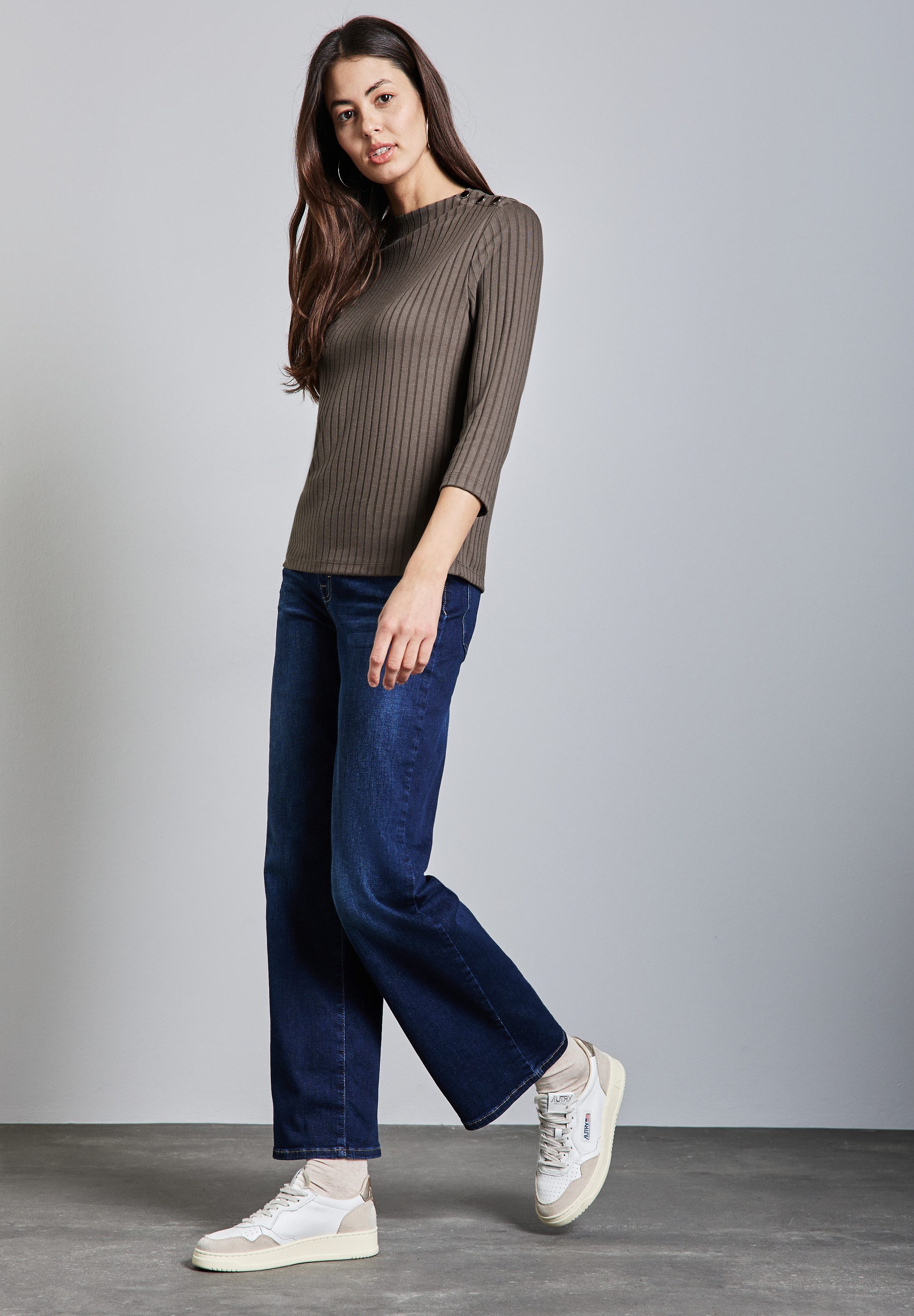 STREET ONE Shirt met 3/4 mouwen met knopen op de schouder