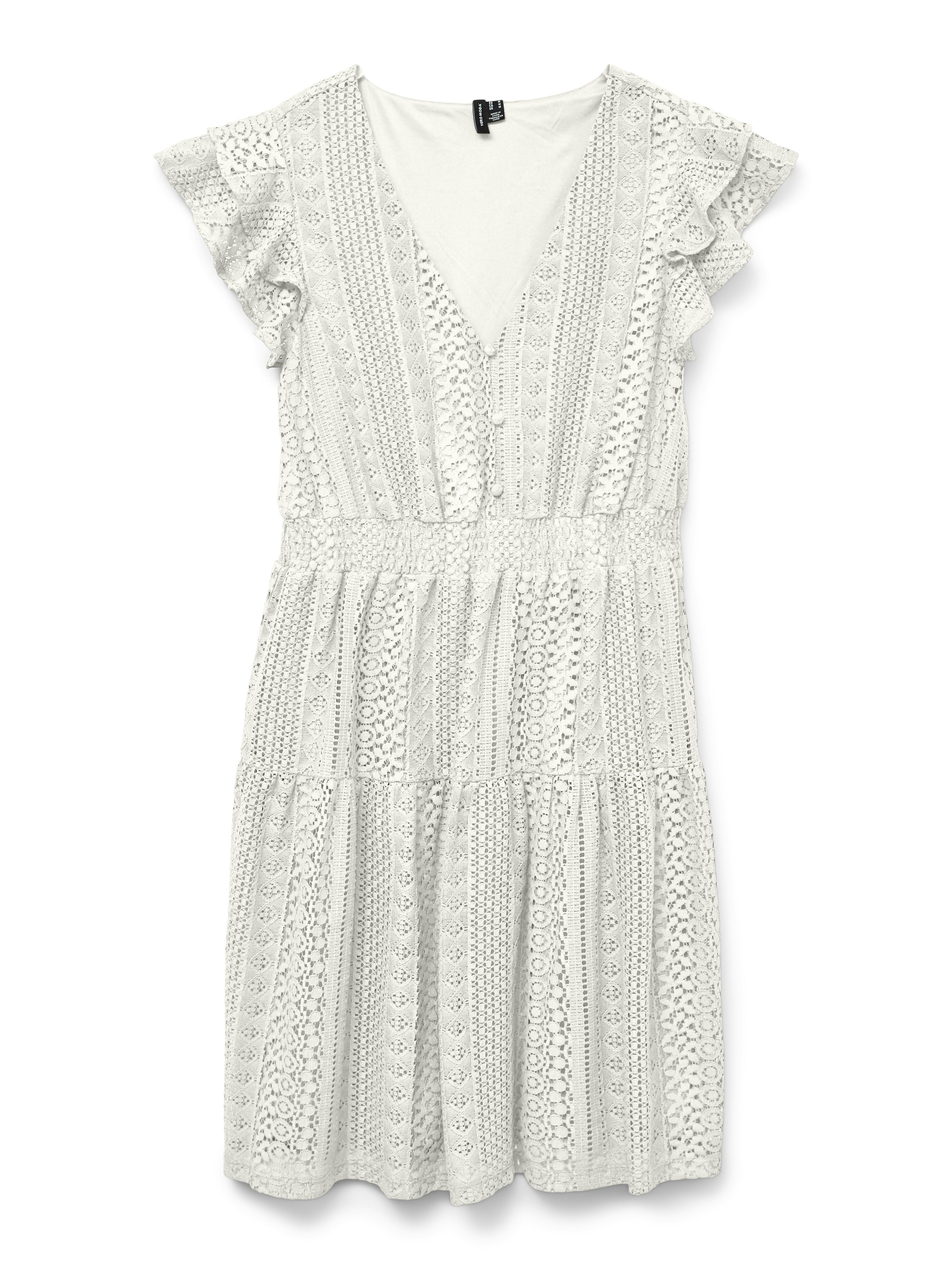 Vero Moda Mini-jurk VMHONEY LACE V-HALS KORTE DRESS WVN GA