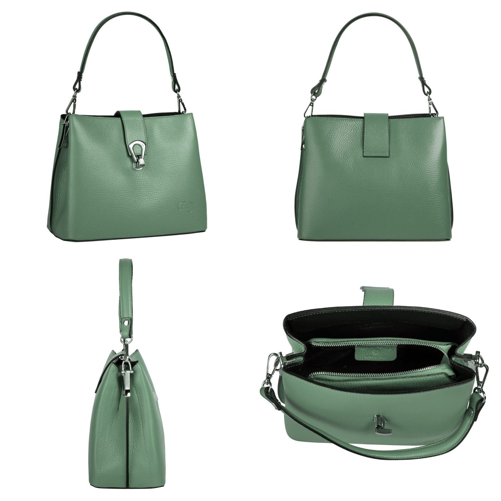 Cluty Schoudertas echt leer, made in italy