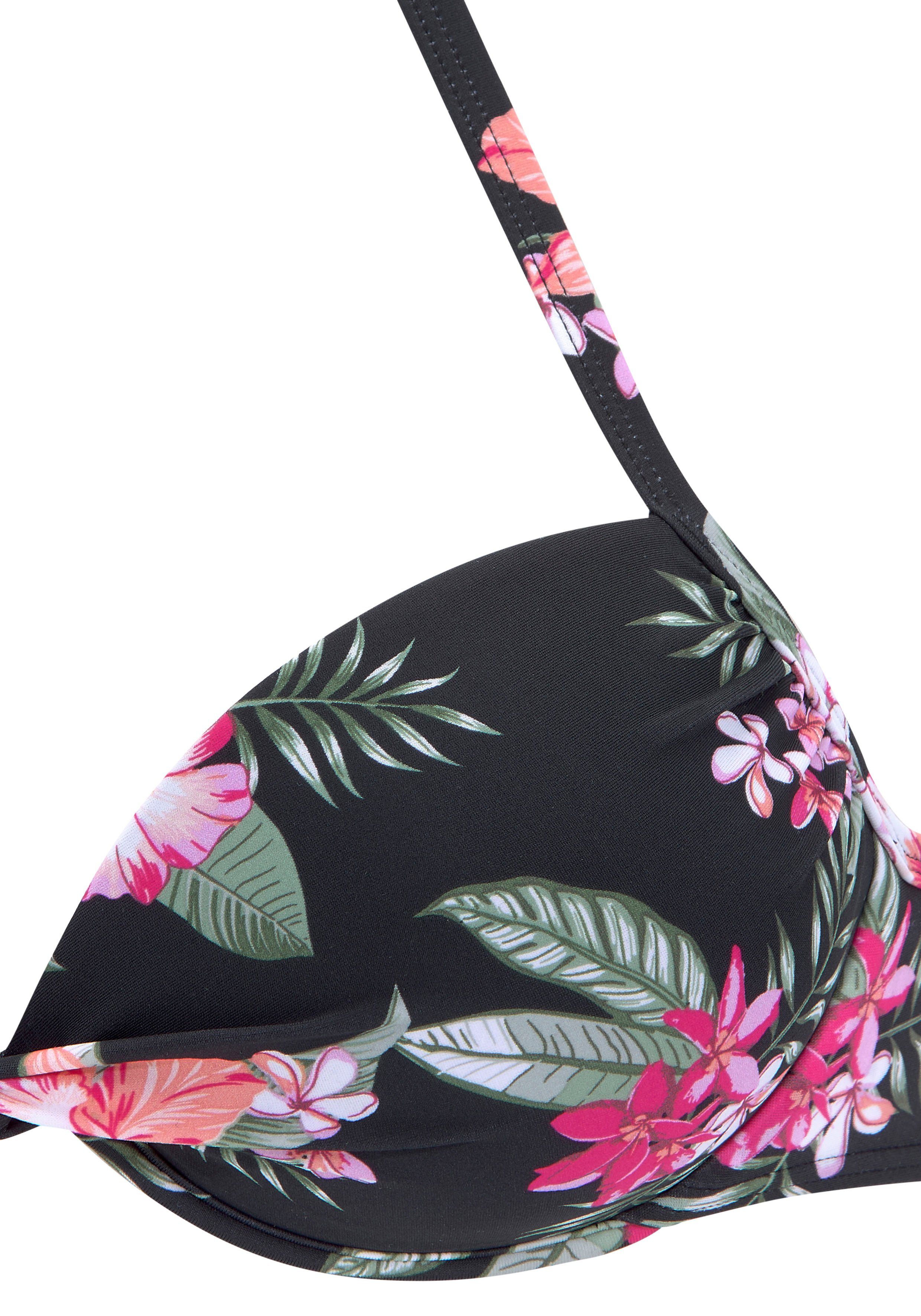Lascana Push-upbikinitop Santini met gebloemd design