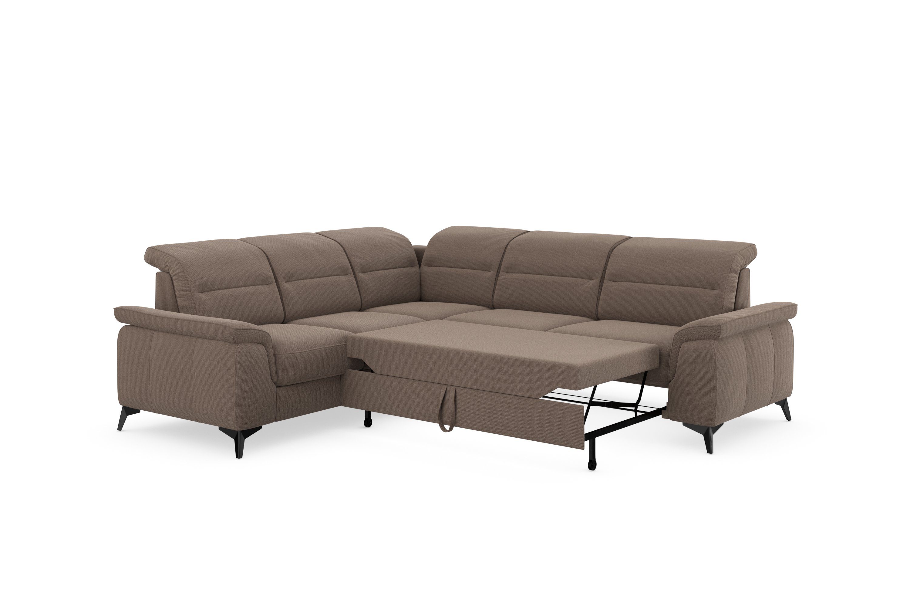sit&more Hoekbank Sinatra L-vorm optioneel met verstelbare hoofdsteun en armleuning, metalen poten