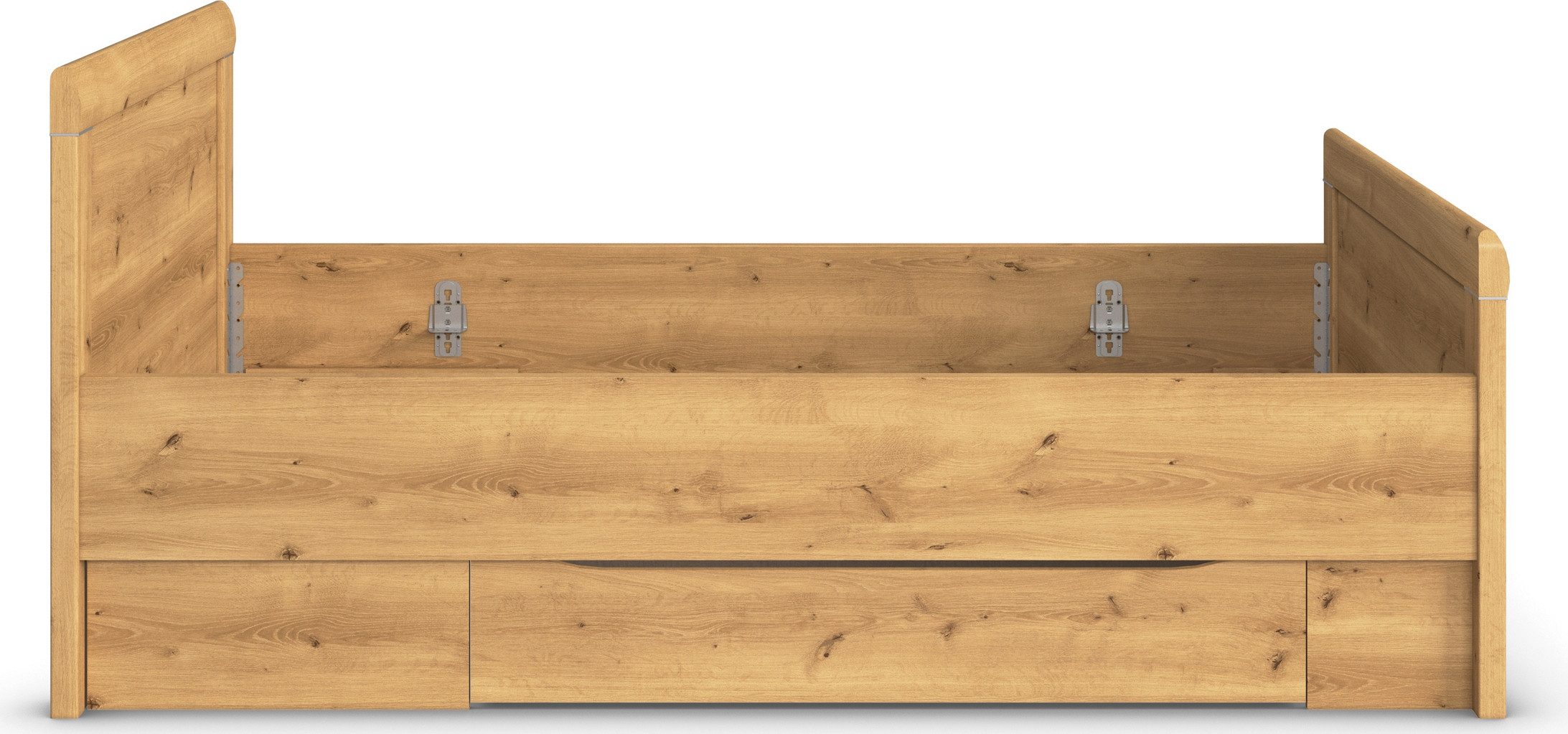 rauch Ledikant met bergruimte Bed Eenpersoons Stollenbed Bedkasten EVELYN in comfortabele hoogte met houten hoofdeinde en lades made in germany