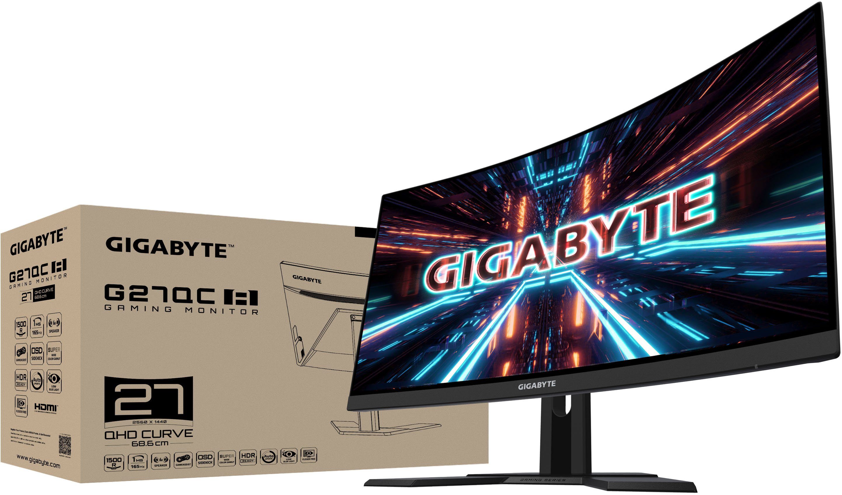 Gigabyte Curved-gaming-monitor G27QC A, 68,5 cm / 27", QHD, in hoogte verstelbaar