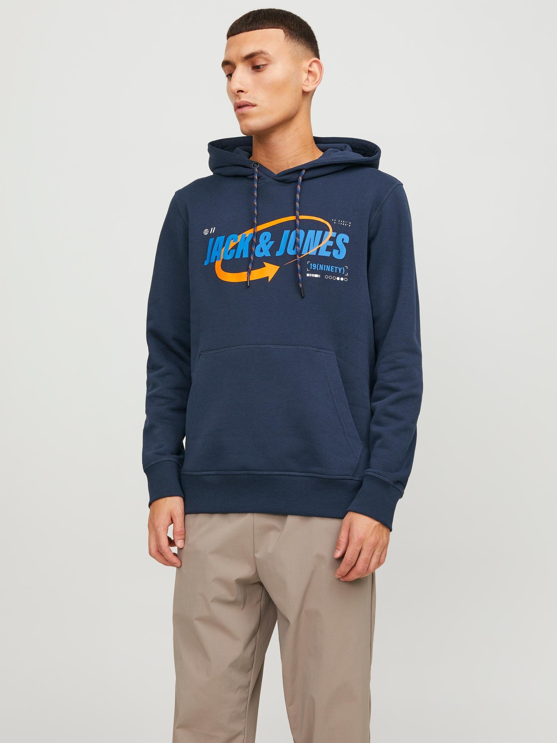Jack & Jones Hoodie JCOBLACK SWEAT HOOD CH heren hoodies maat M blauw