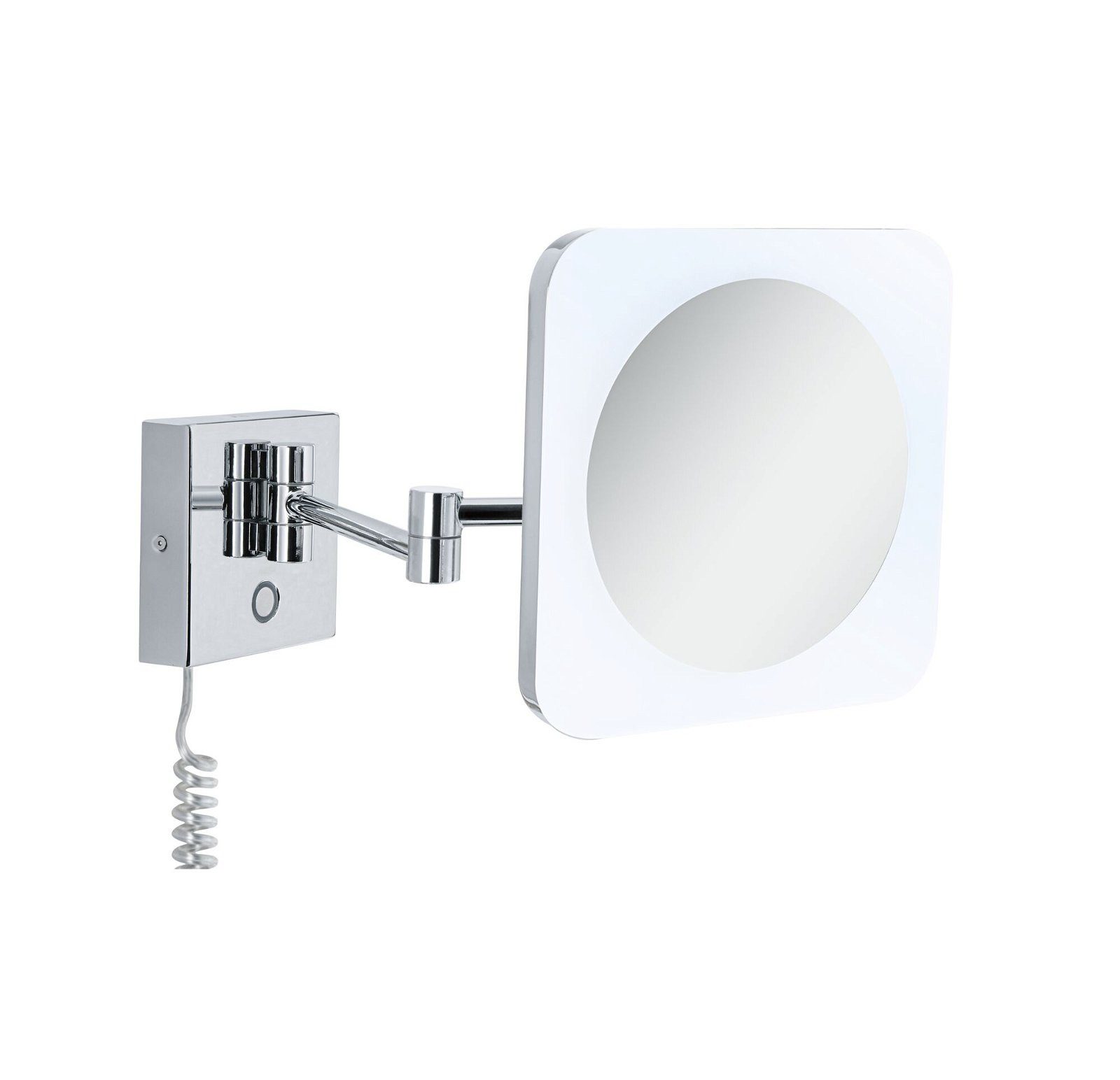 Paulmann Led-wandlamp Jora IP44 Witte Schakelaar 60lm 230V 3,3W Chroom, Wit, Spiegel (1 stuk)