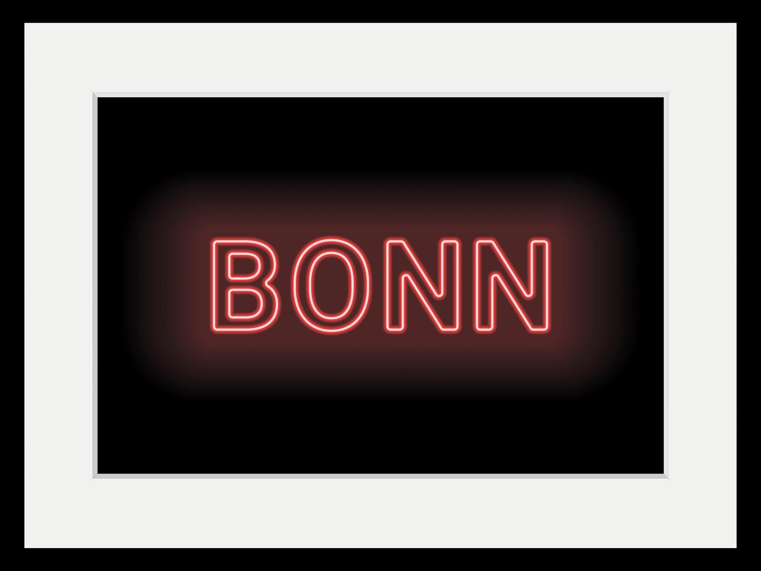 queence Wanddecoratie BONN LIGHTS HD premium posterdruk incl. houten lijst (1 stuk)