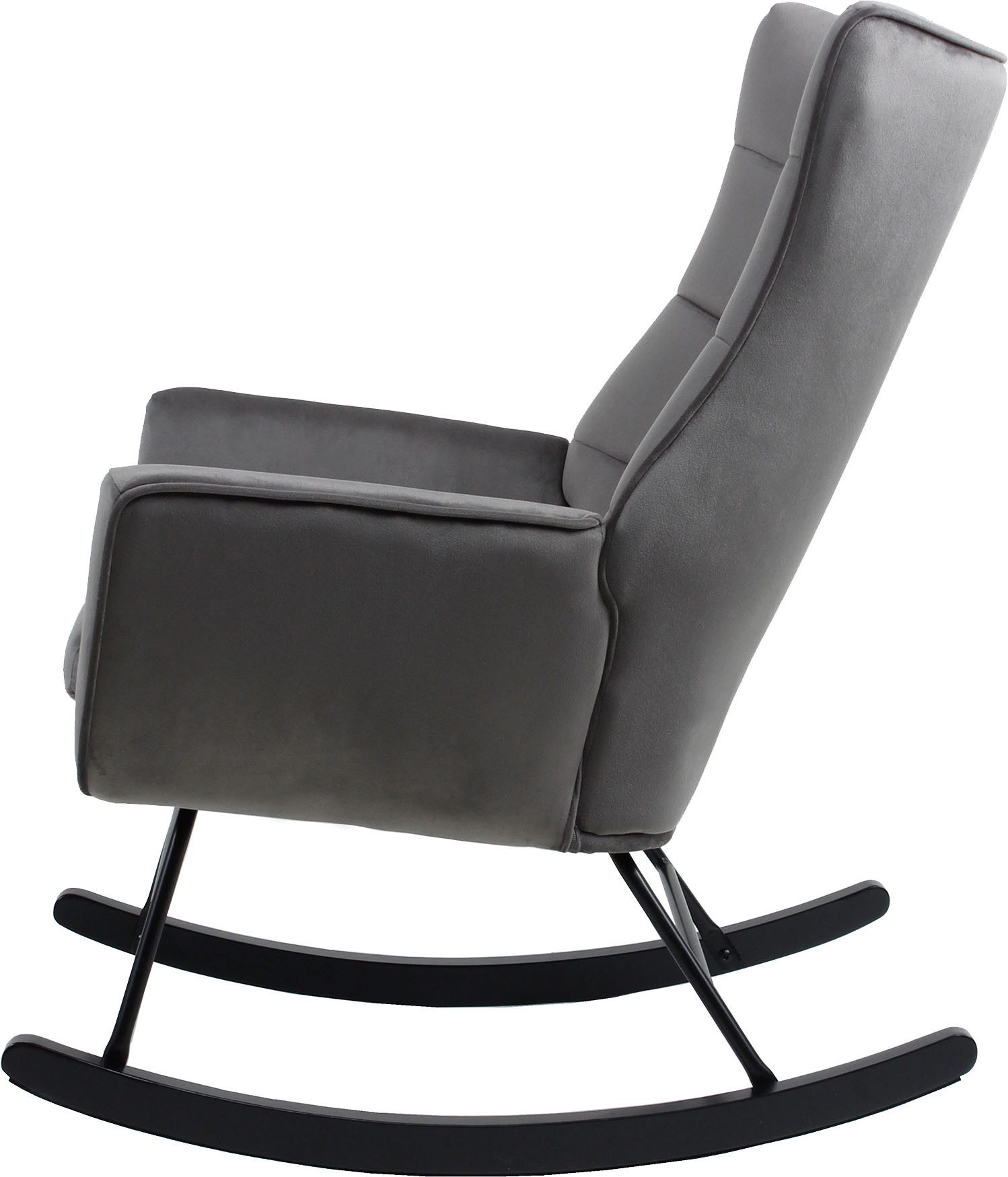 Kayoom Schommelstoel Bryana 125, Relaxstoel om te schommelen, metalen frame met houten slede (1 stuk)