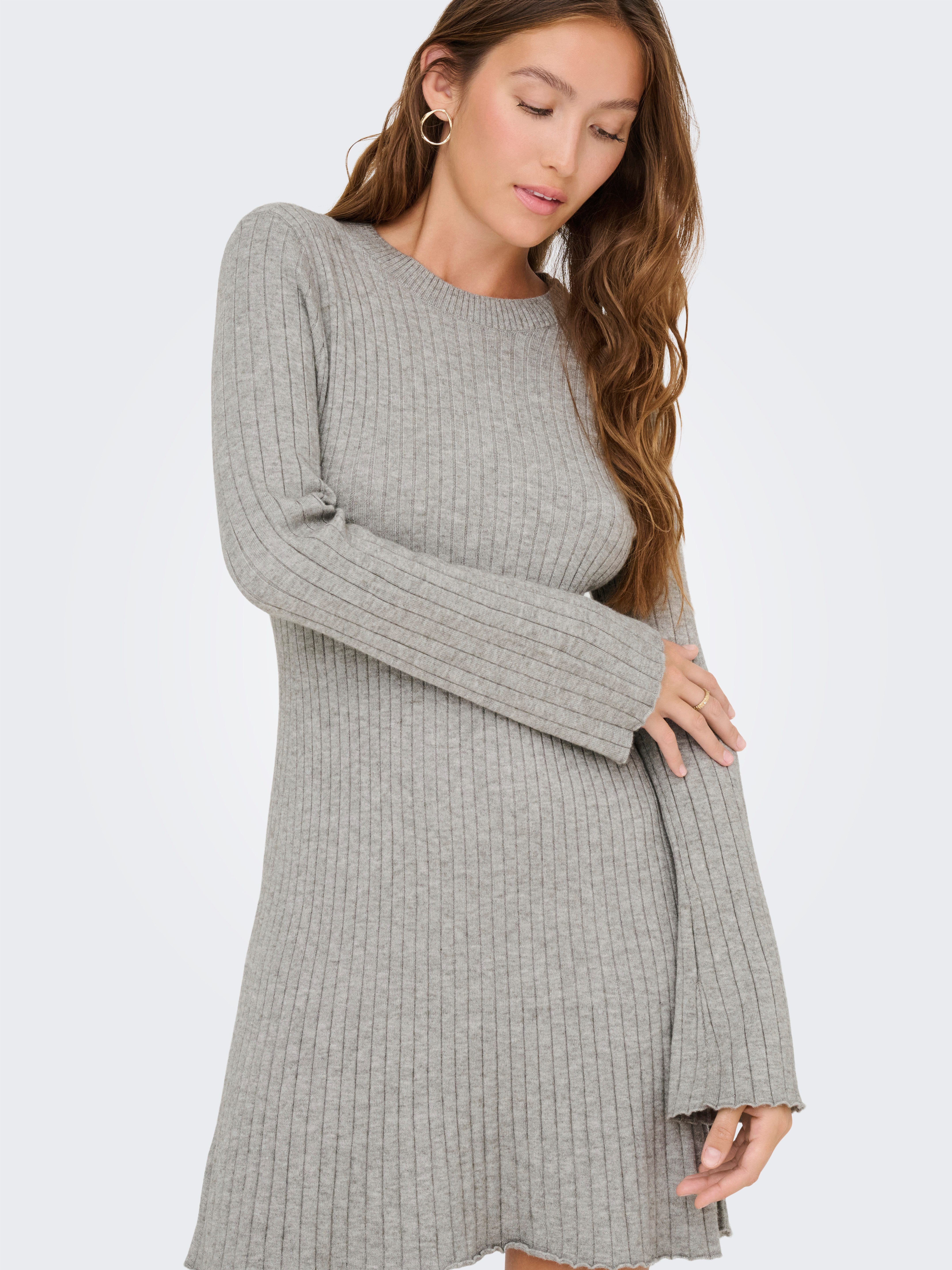 Only Mini-jurk ONLMICHELLA LS O-NECK DRESS KNT