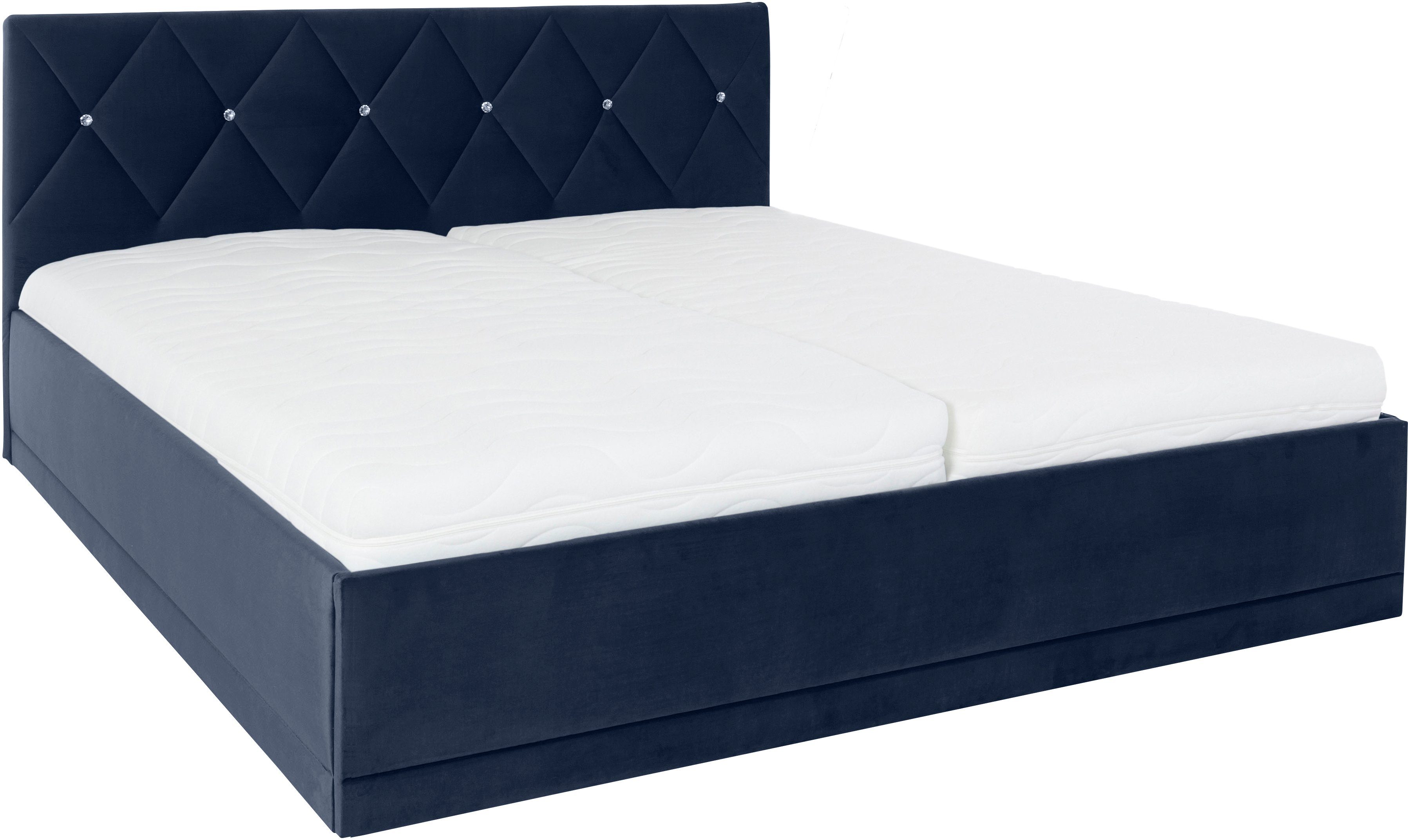 Westfalia Polsterbetten Gestoffeerd bed ADAMAS ook met bedlade, knoopdetails met stras