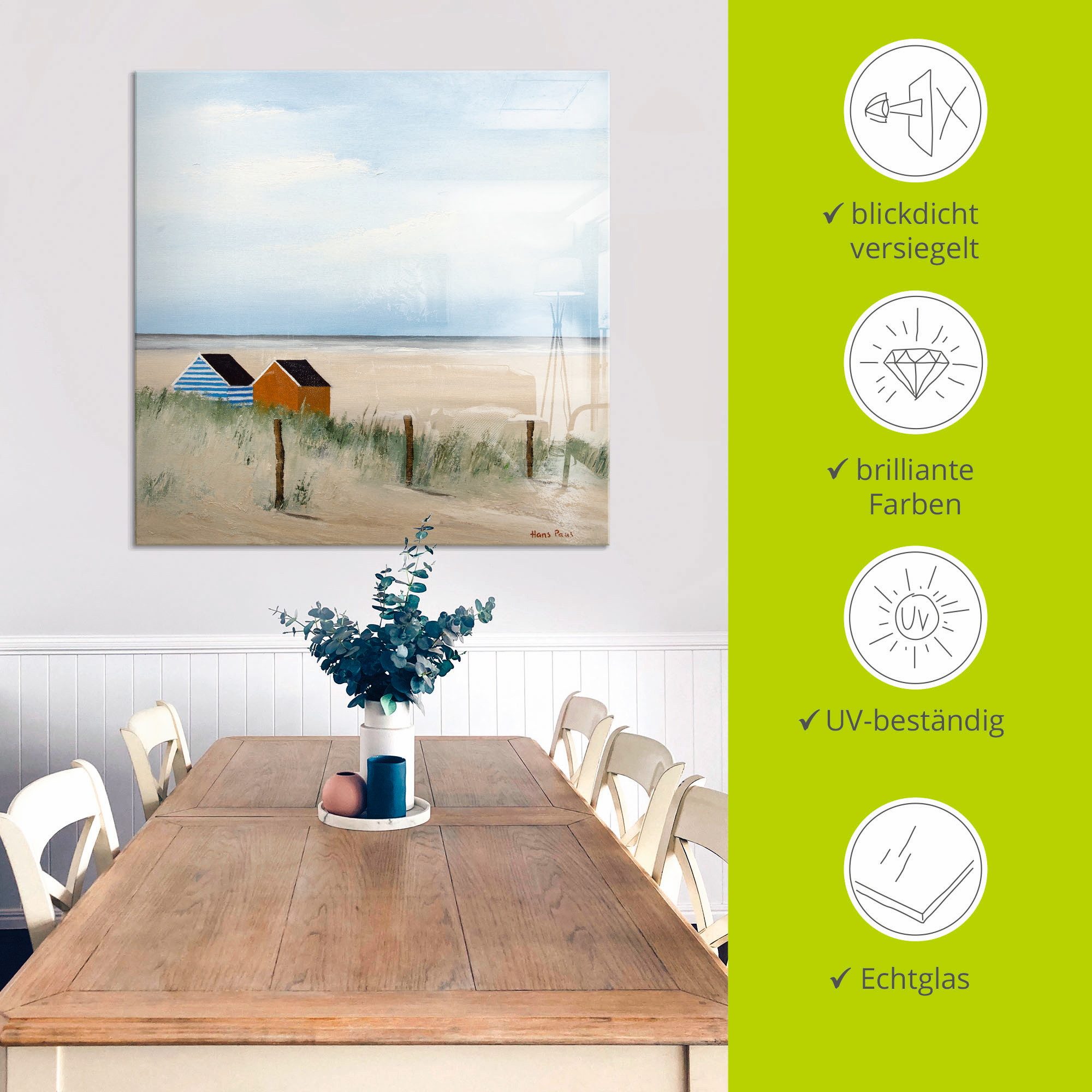 Artland Print op glas Zonnige morgen V in verschillende maten