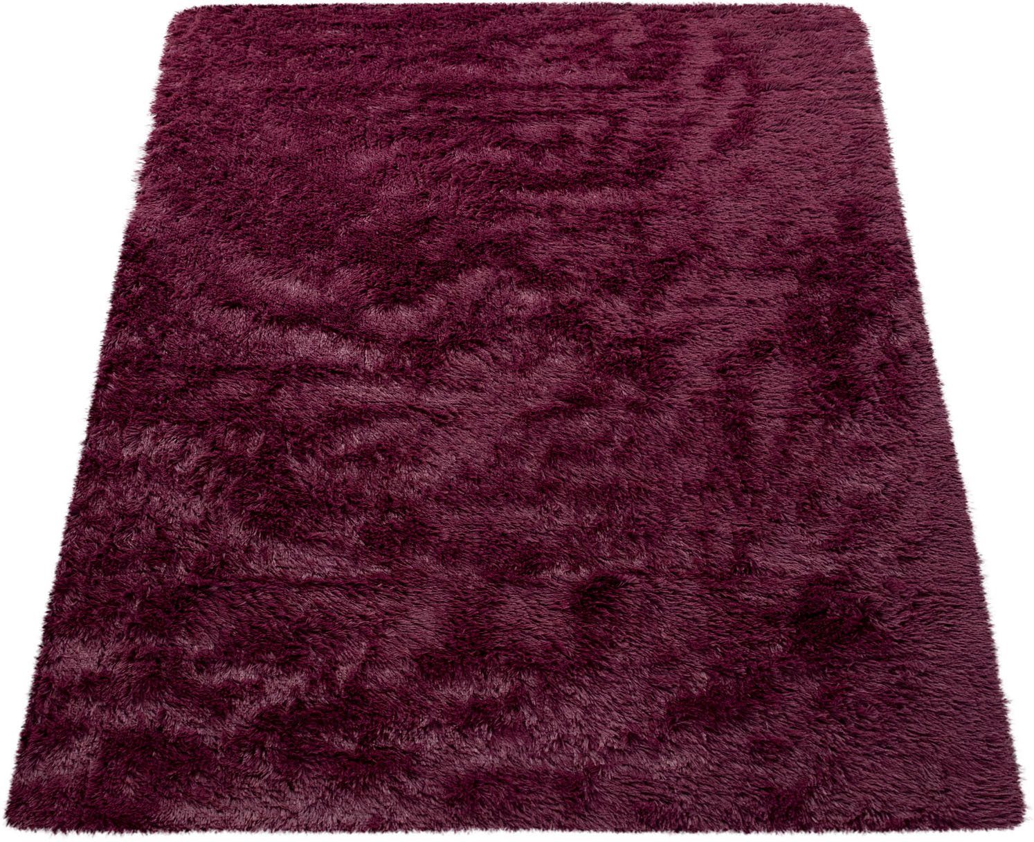 Paco Home Hoogpolig vloerkleed Silky 591 Unikleuren, bijzonder zacht en behaaglijk
