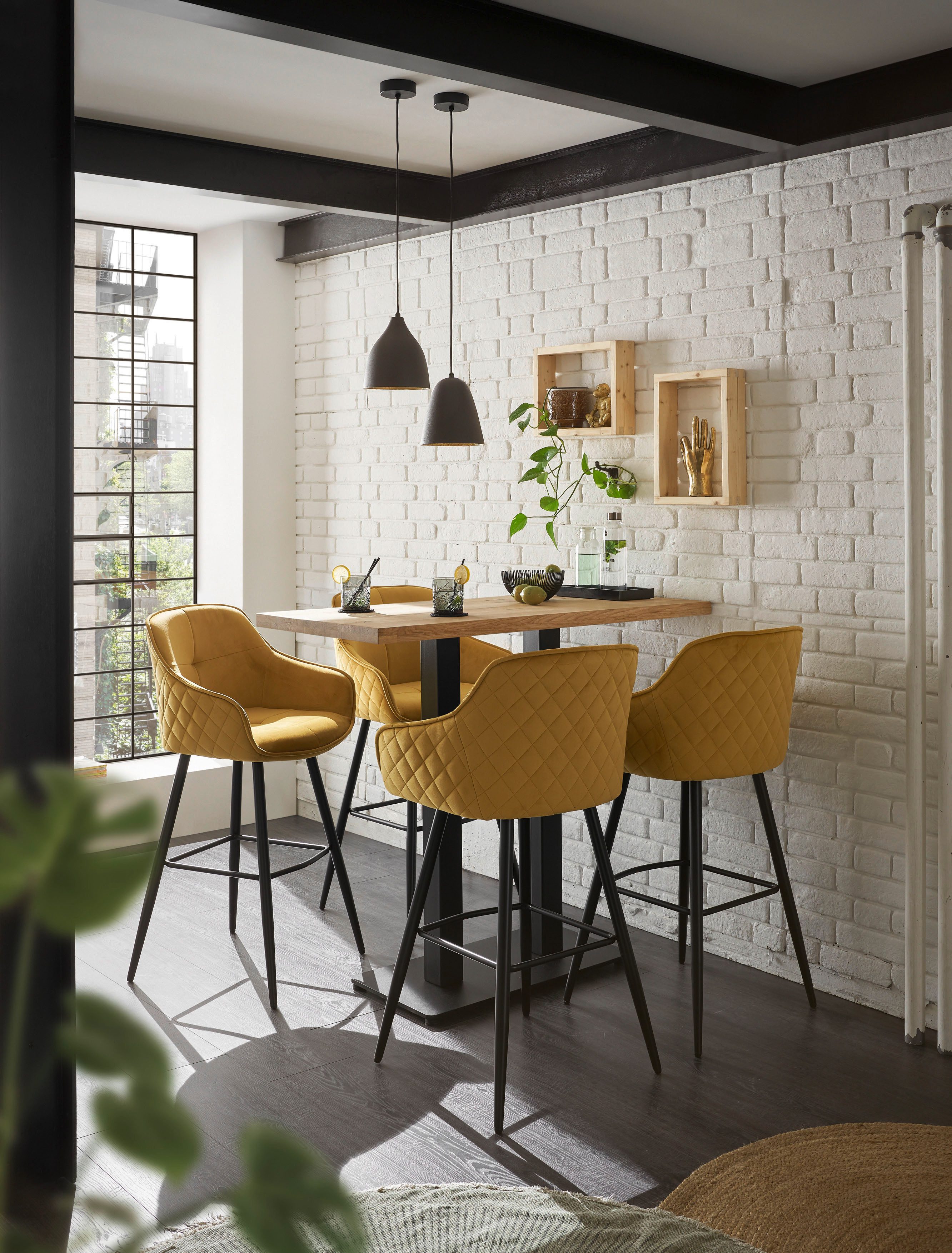 Stolkom Bartafel Jay eik massief hout geolied, hoge tafel BxHxD 120x104x60 cm