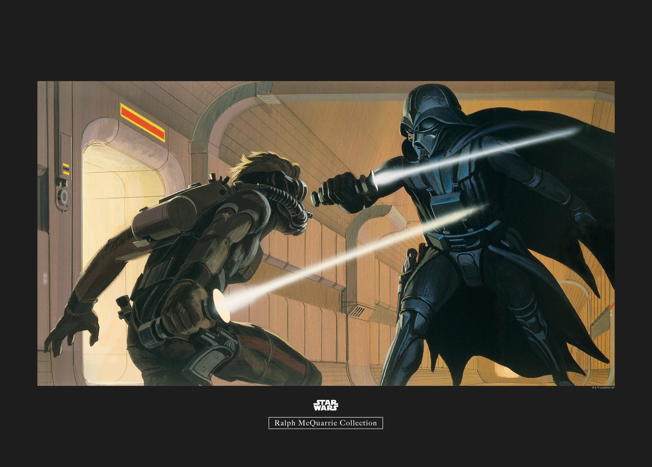 Komar wanddecoratie Star Wars Classic RMQ Vader Luke Hallway, zonder lijst