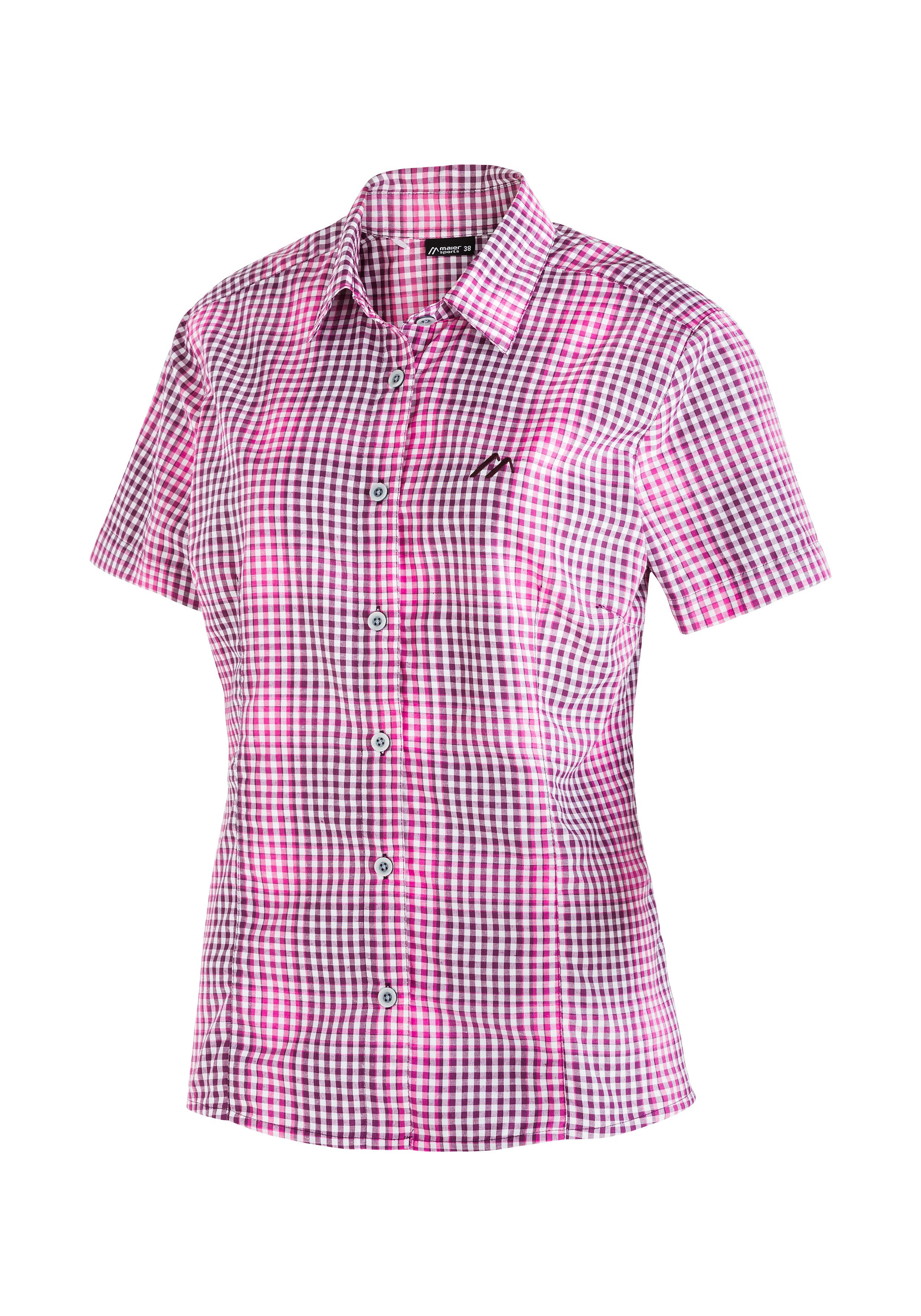Maier Sports Geruite blouse met overhemdkraag