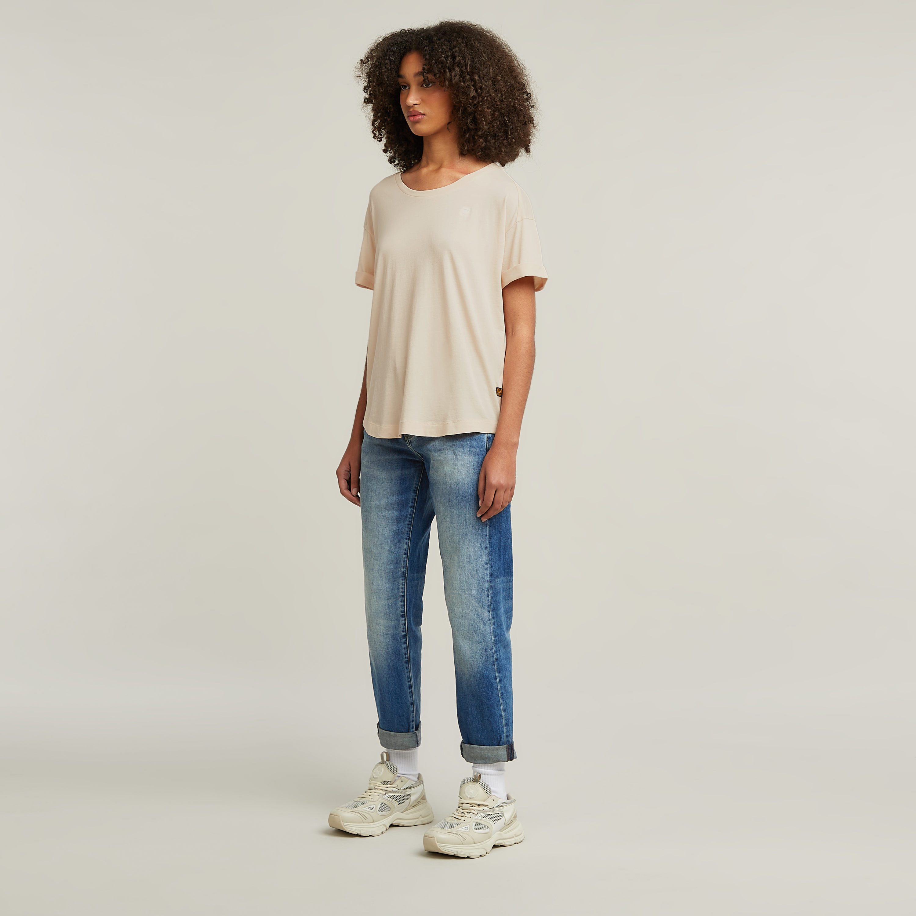 G-Star RAW T-shirt Rolled up met omgeslagen mouwen