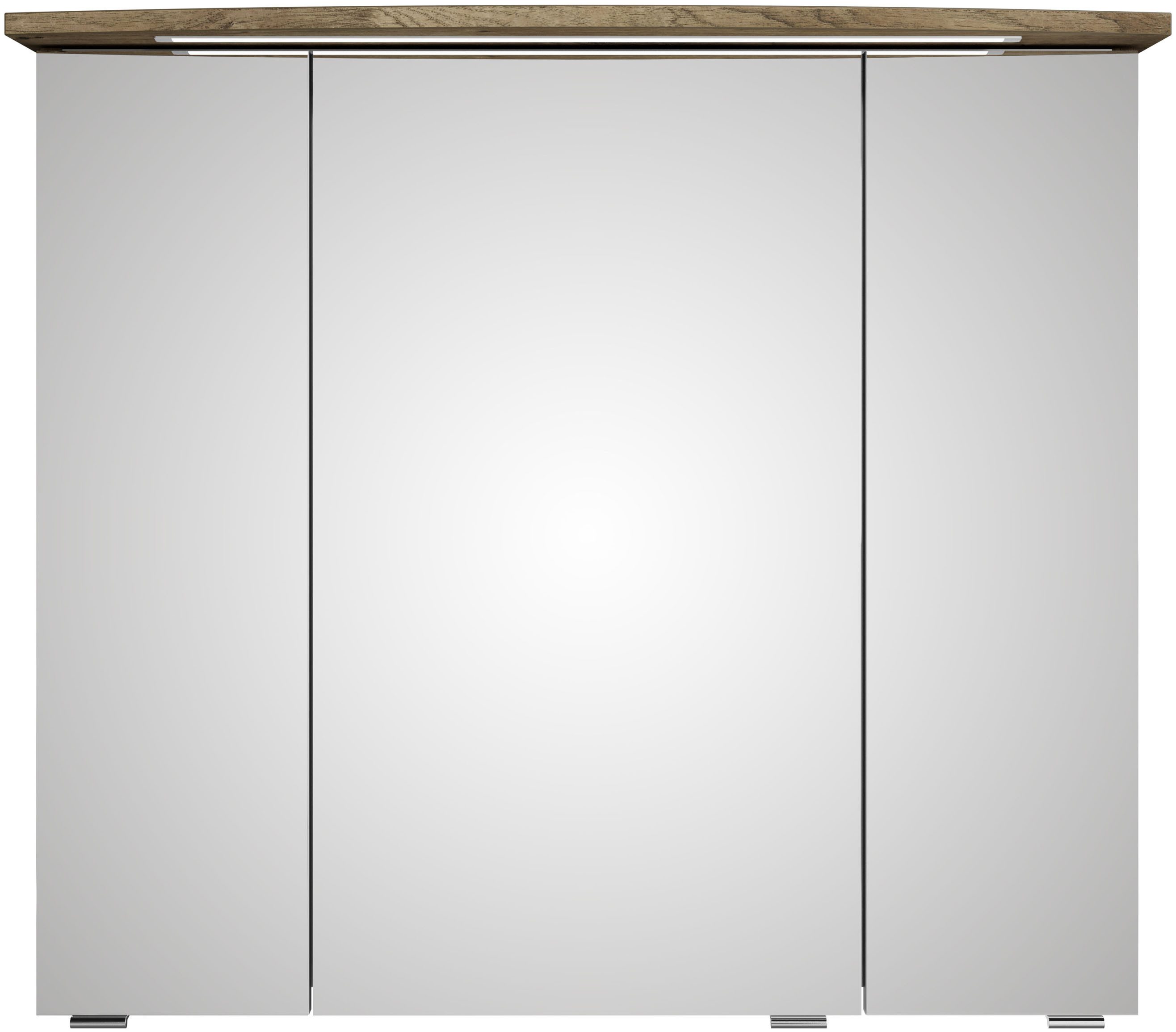 Saphir Badmeubelset Serie 4010 2-delig keramische wastafel met LED-spiegelkast Badkamer set 84 cm breed, incl. deurdemper, 3 deuren, 2 lades (set)