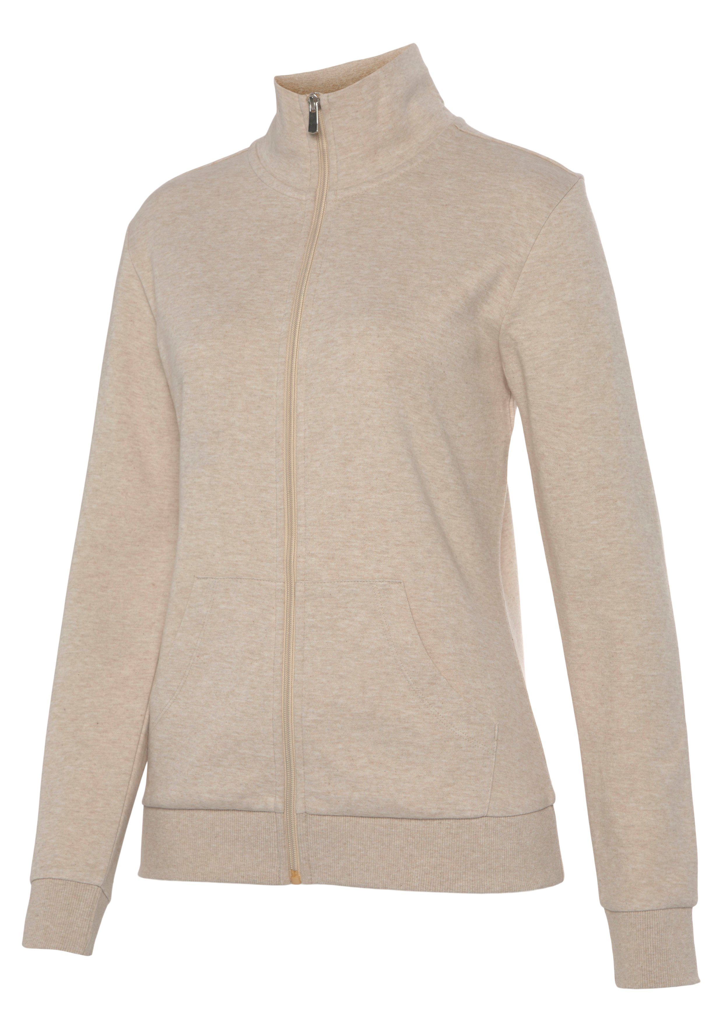 Bench. Loungewear Sweatvest - lounge jas met glanzende logostiksel op de staande kraag, loungewear
