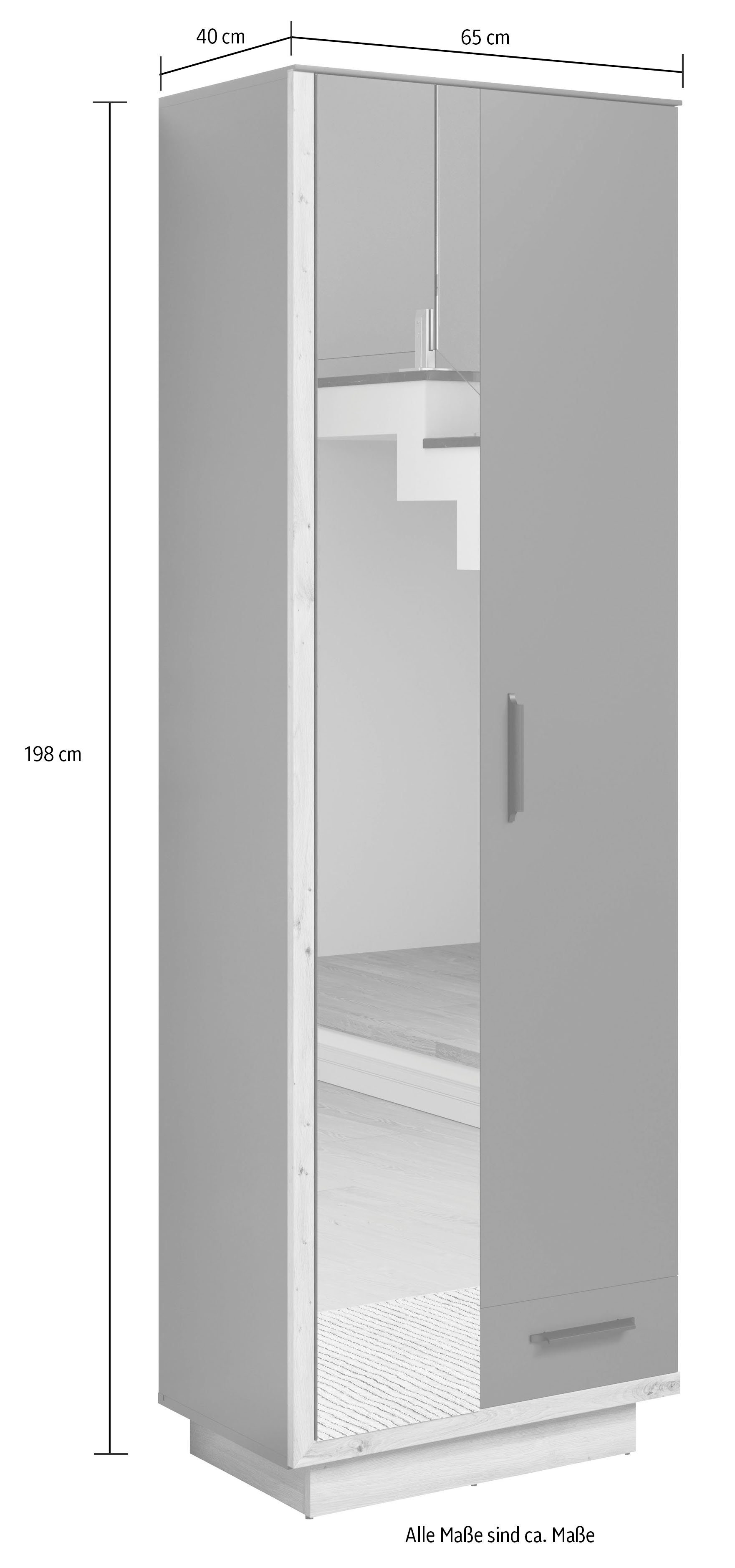 INOSIGN Kledingkast Premont Elegante hal kast op een sokkel - Soft-Close - Met frontspiegel (1 stuk)