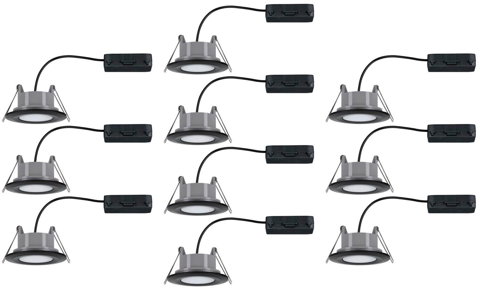 Paulmann Ledinbouwlamp Calla 10x680lm 4000K 6W 230V zwart mat IP65