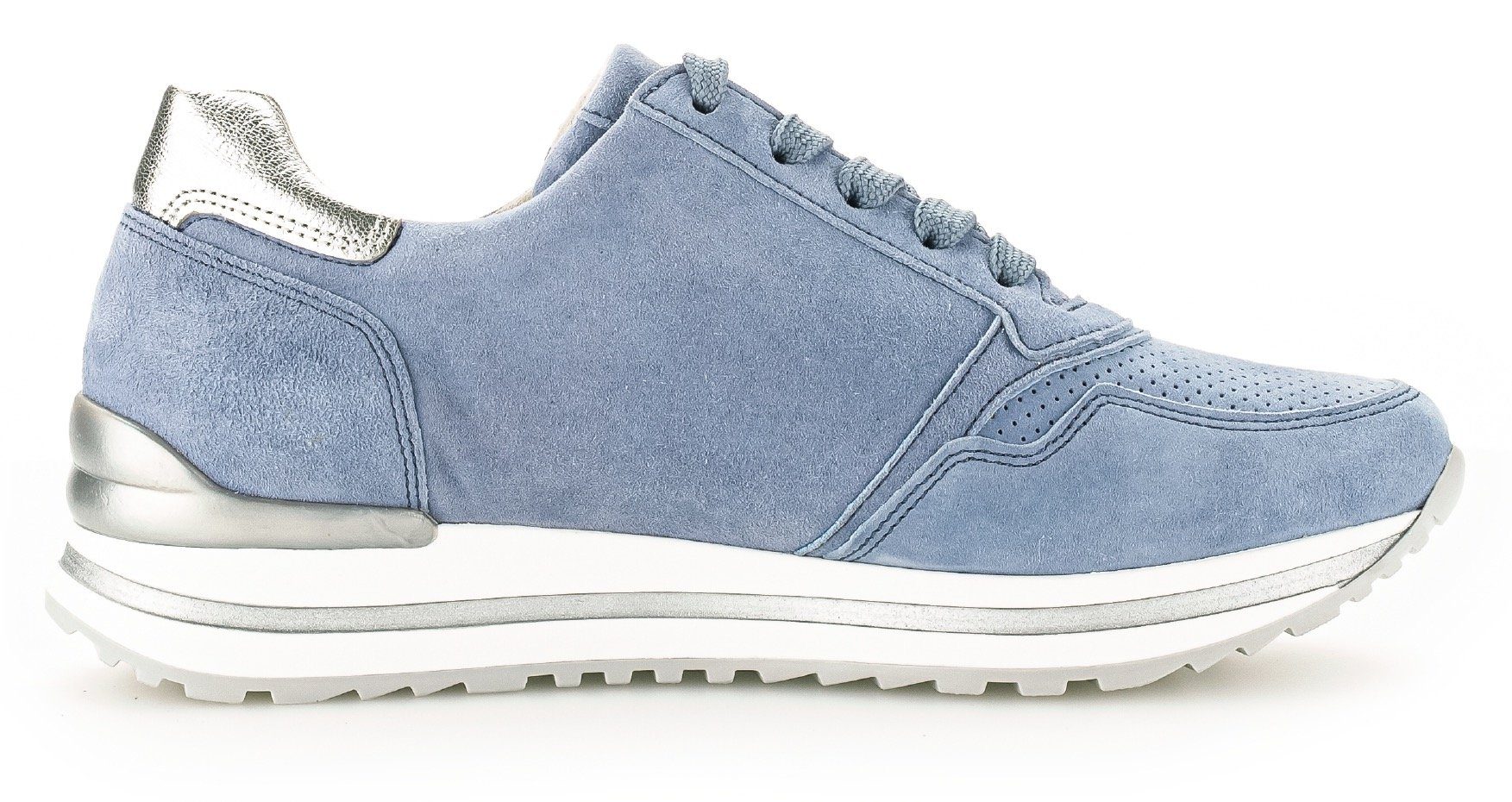 Gabor Sneakers met sleehak Turijn met perforatiepatroon, breedte h, vrijetijdsschoen, lage schoen, veterschoen