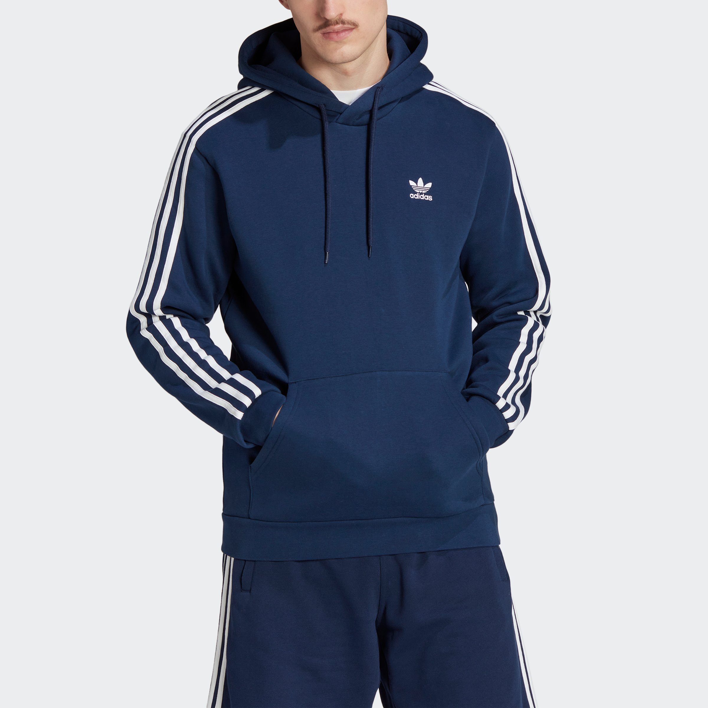 adidas originals hoodie adicolor classics 3-strepen hoodie blauw