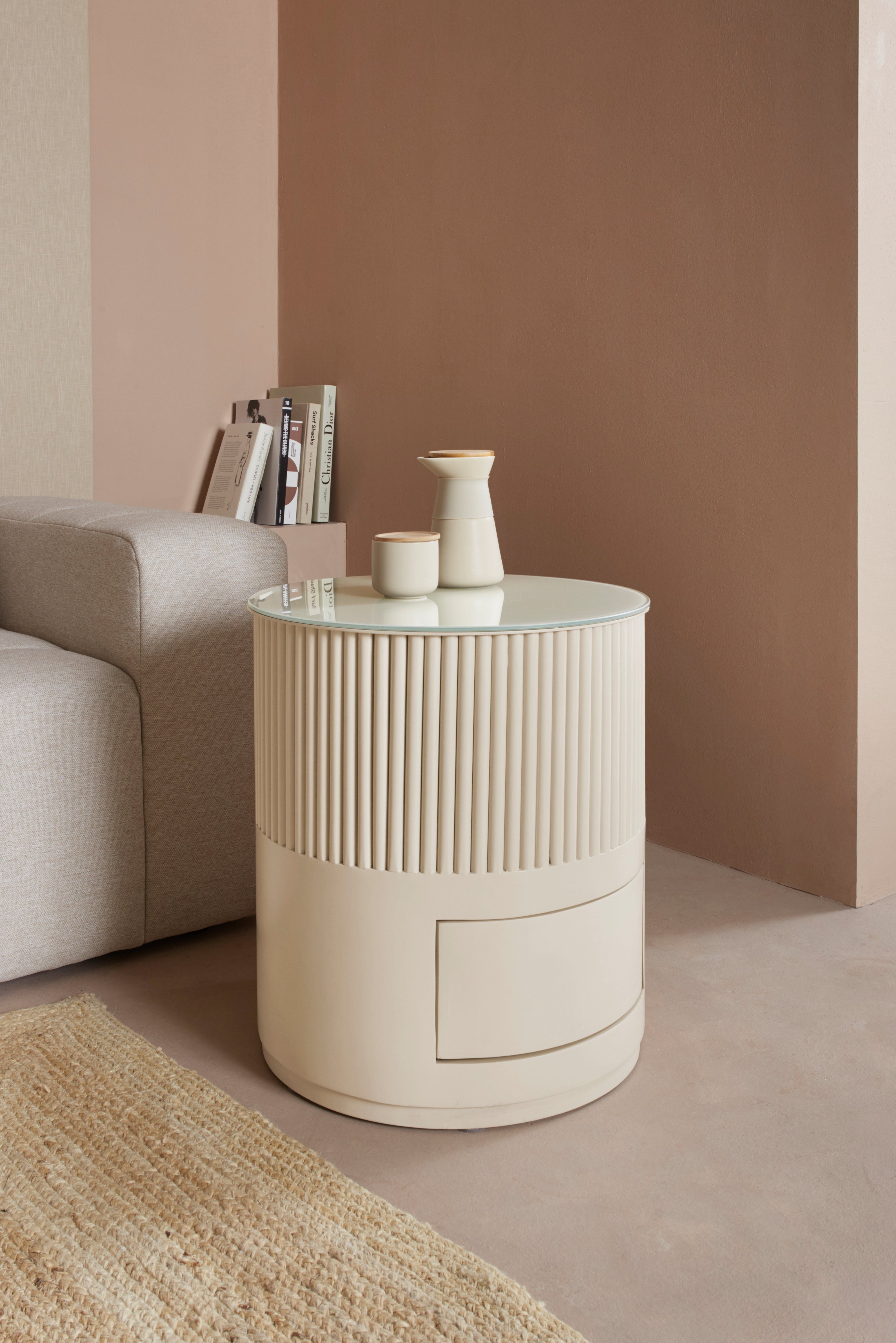 LeGer Home by Lena Gercke Bijzettafel Novalee 1 lade, bergruimte, lamellen-look