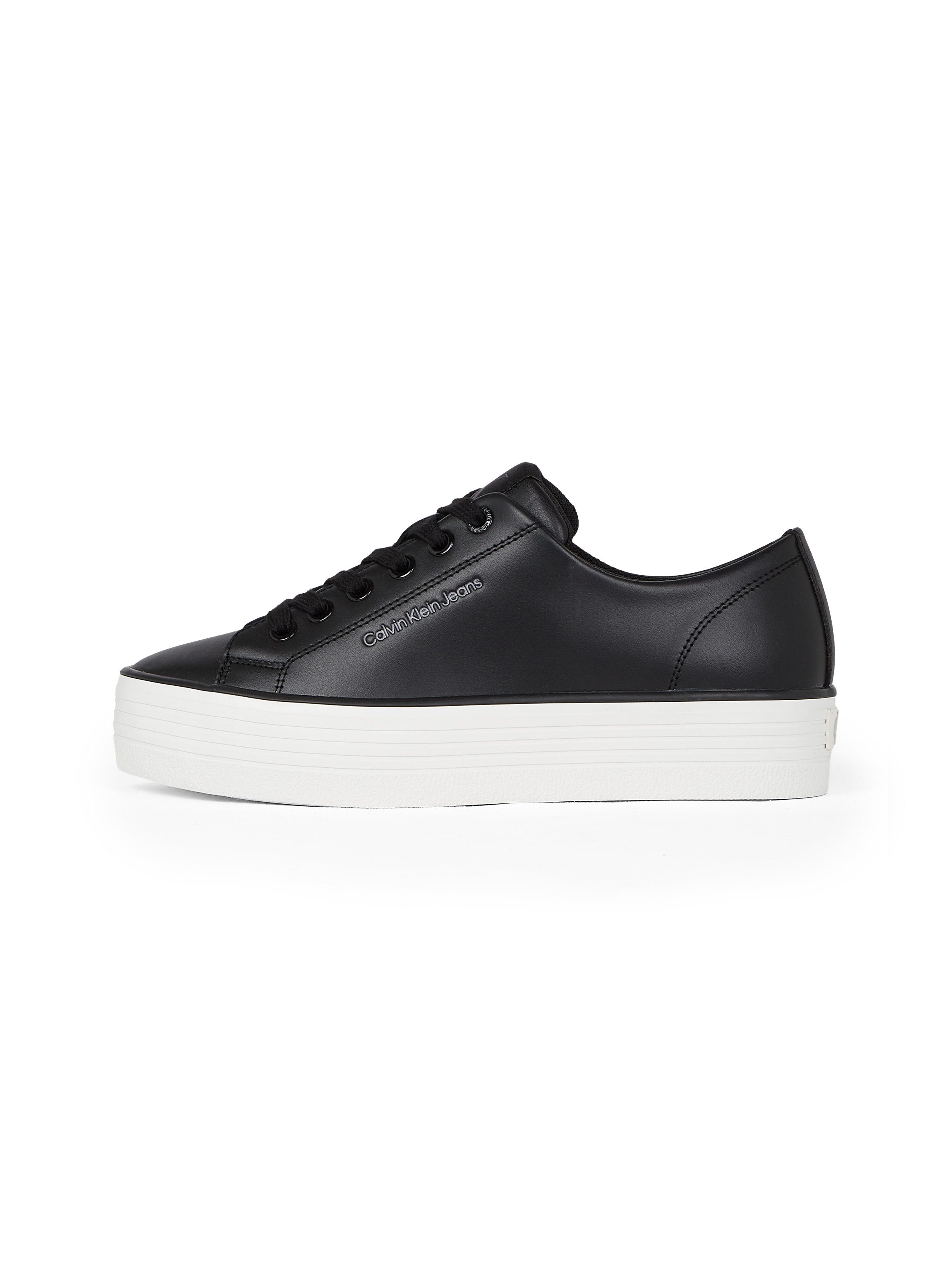 Calvin Klein Sneakers BOLD VULC FLATF LOW LTH IN lage schoen, veterschoen, vrijetijdsschoen met ck-logo op de hak