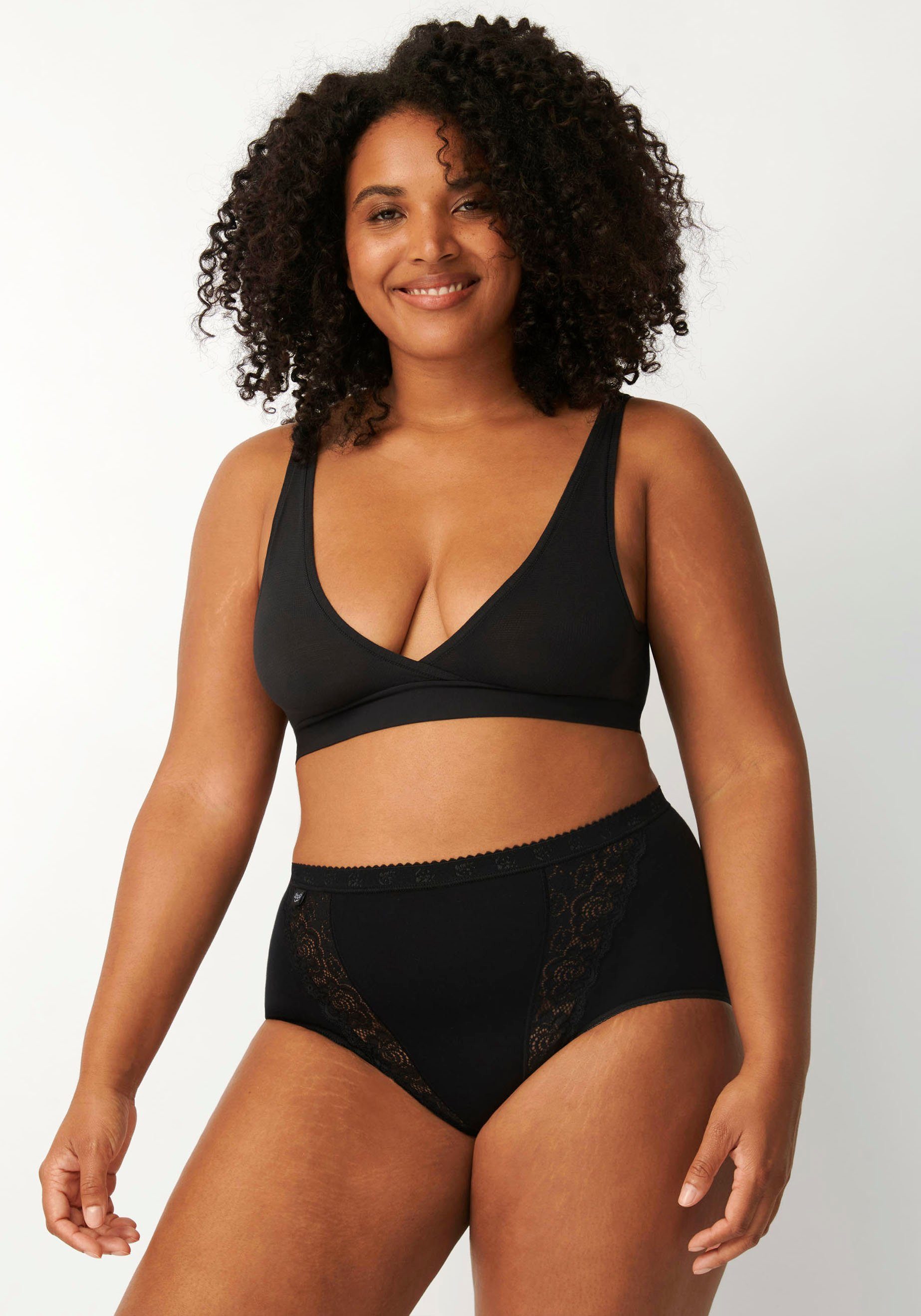Sloggi Slip Chic Maxi 4P met elastische kanten-inzetten (4 stuks, Set van 4)