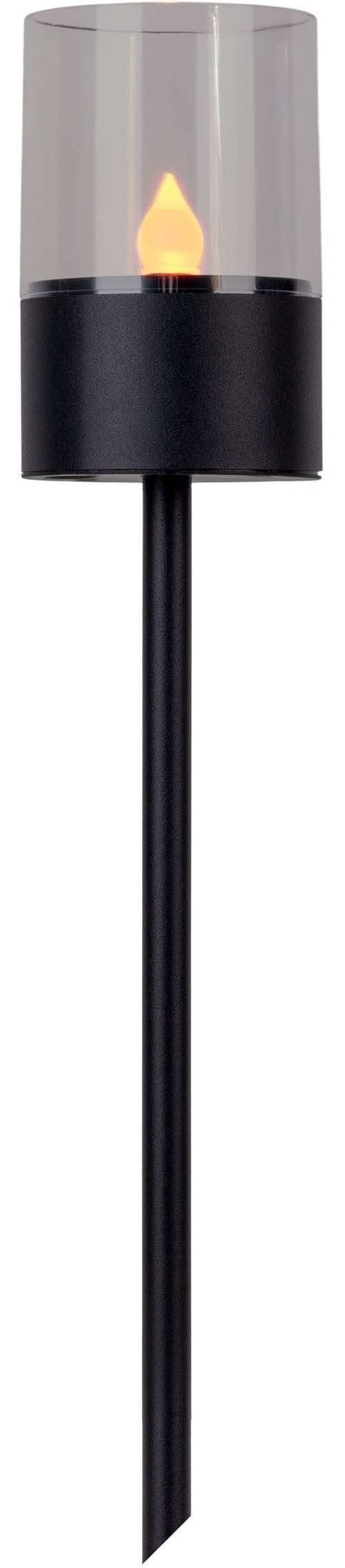 my home Led-solarlamp Lufy 4-delige set decoratieve spiezen, tuinfakkel met vlam effect, metaal h: 37cm (4 stuks)