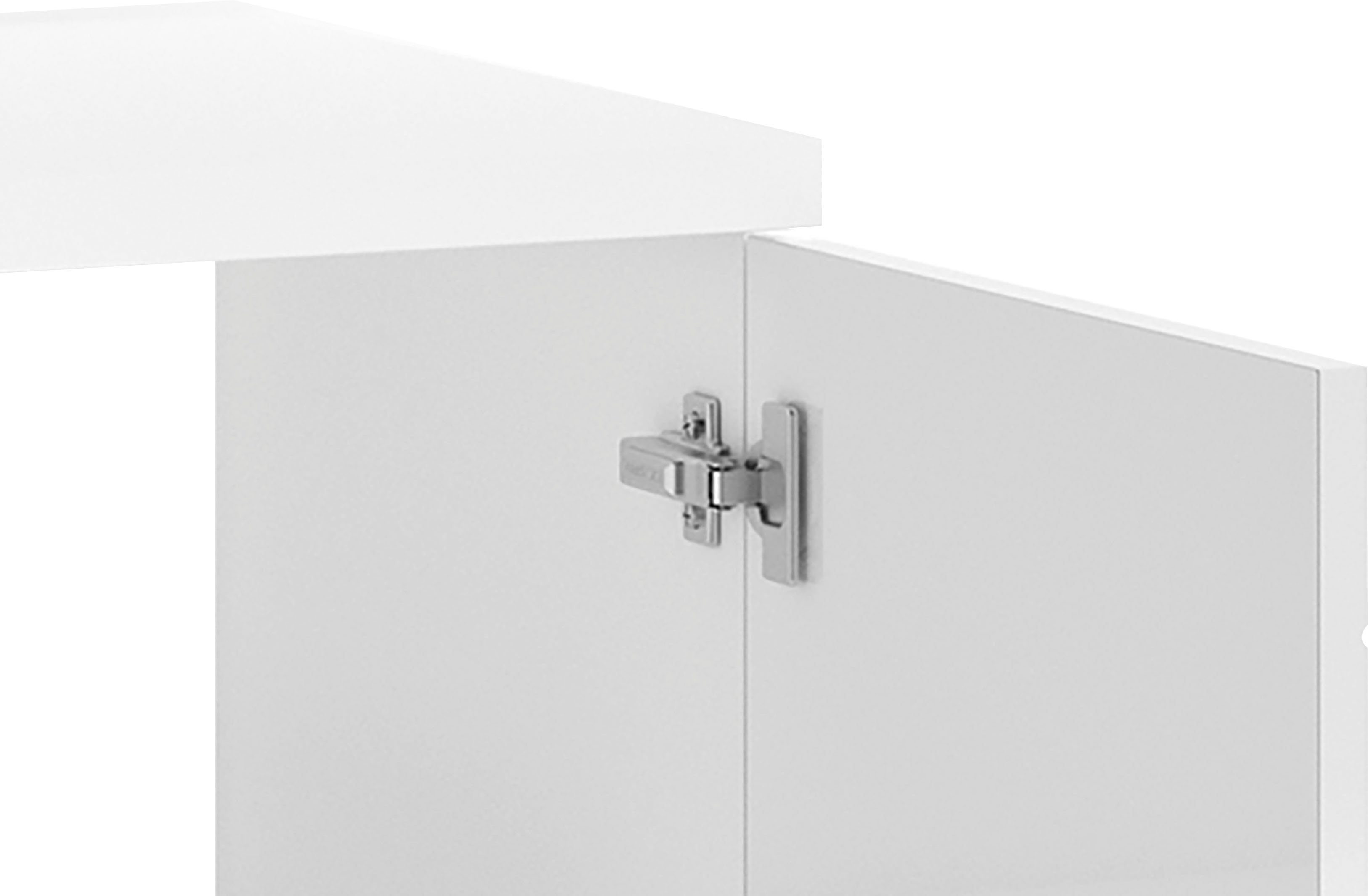 byLIVING Wastafelonderkast Nebraska Breedte 60 cm, met hoogglanslak en verchroomde metalen handgrepen
