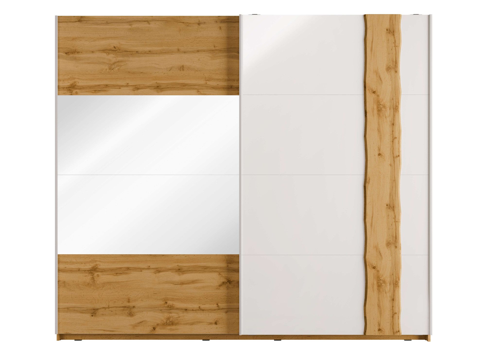 Home affaire Kledingkast Fabella met spiegel, 8 legplanken en 2 kledingstangen Kledingkast met 2 schuifdeuren en spiegel, BxHxD 200x218x66,5 cm