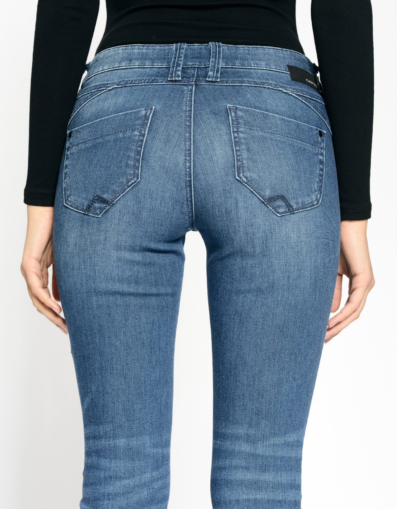 GANG Skinny fit jeans 94NIKITA met een rit-detail aan de kleingeldzakje