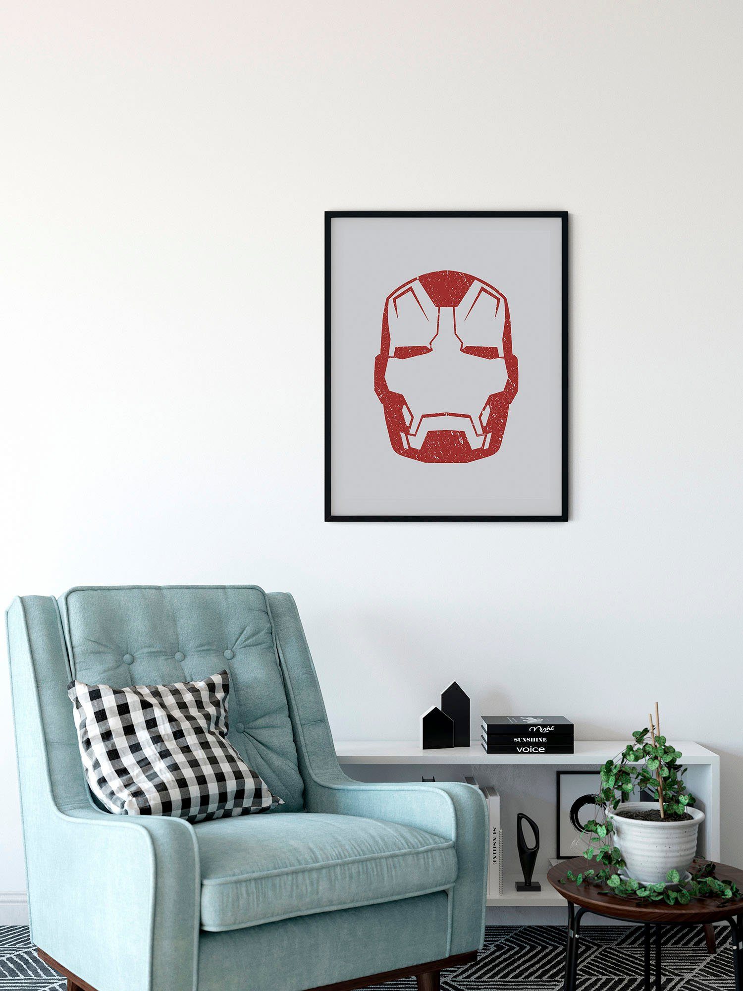 Komar Wanddecoratie Iron Man Helmet MK 43 Wanddecoratie voor de kinderkamer - zonder lijst (1 stuk)