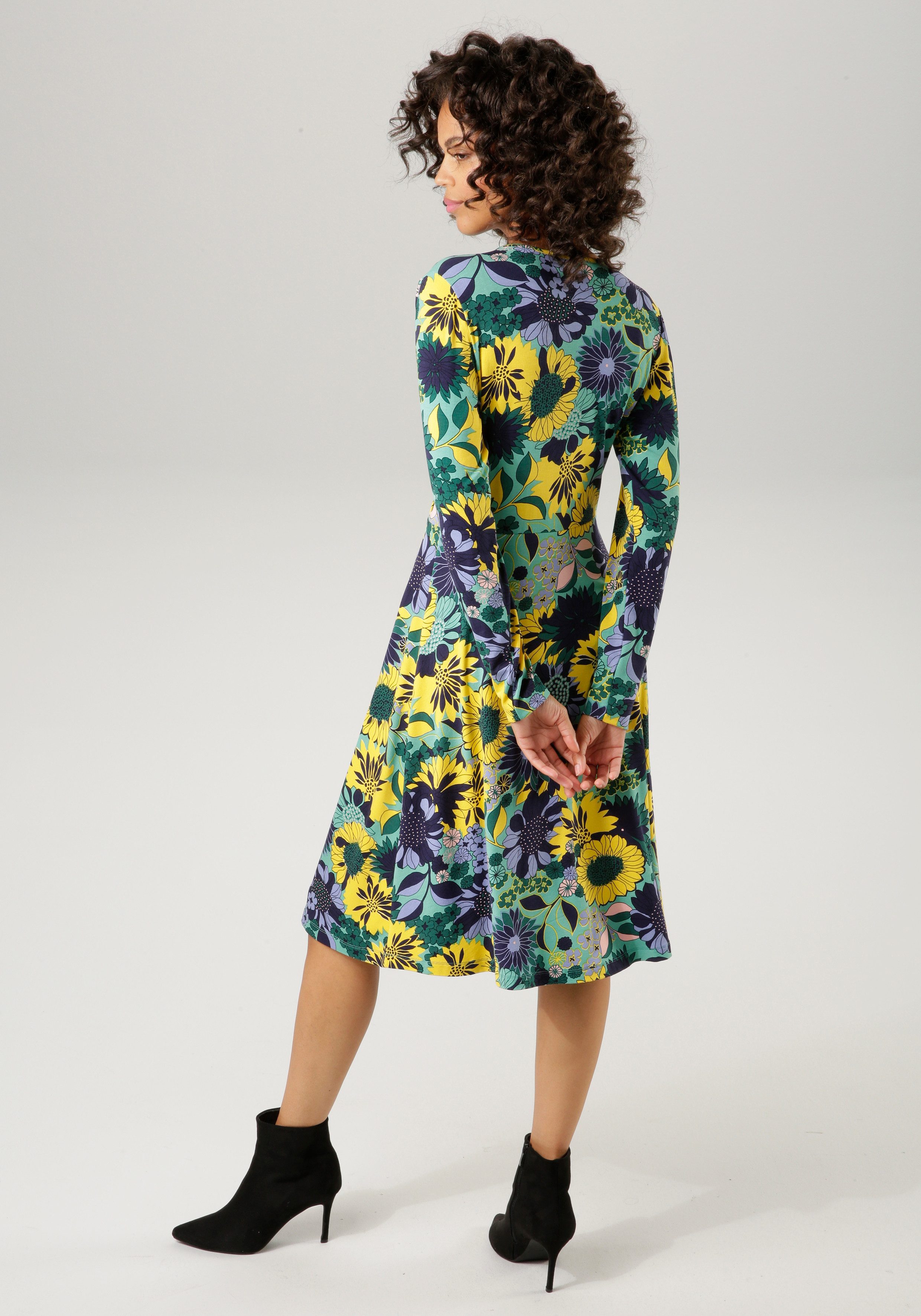 Aniston CASUAL Jerseyjurk met v-hals in wikkel-look