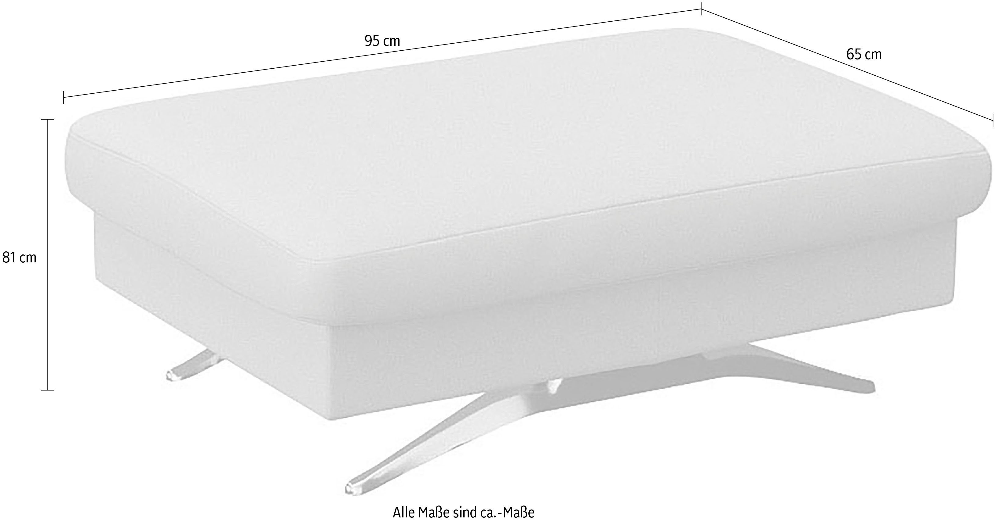 FLEXLUX Poef Glow zithocker, gestoffeerde Hocker met opbergruimte, voet van aluminium