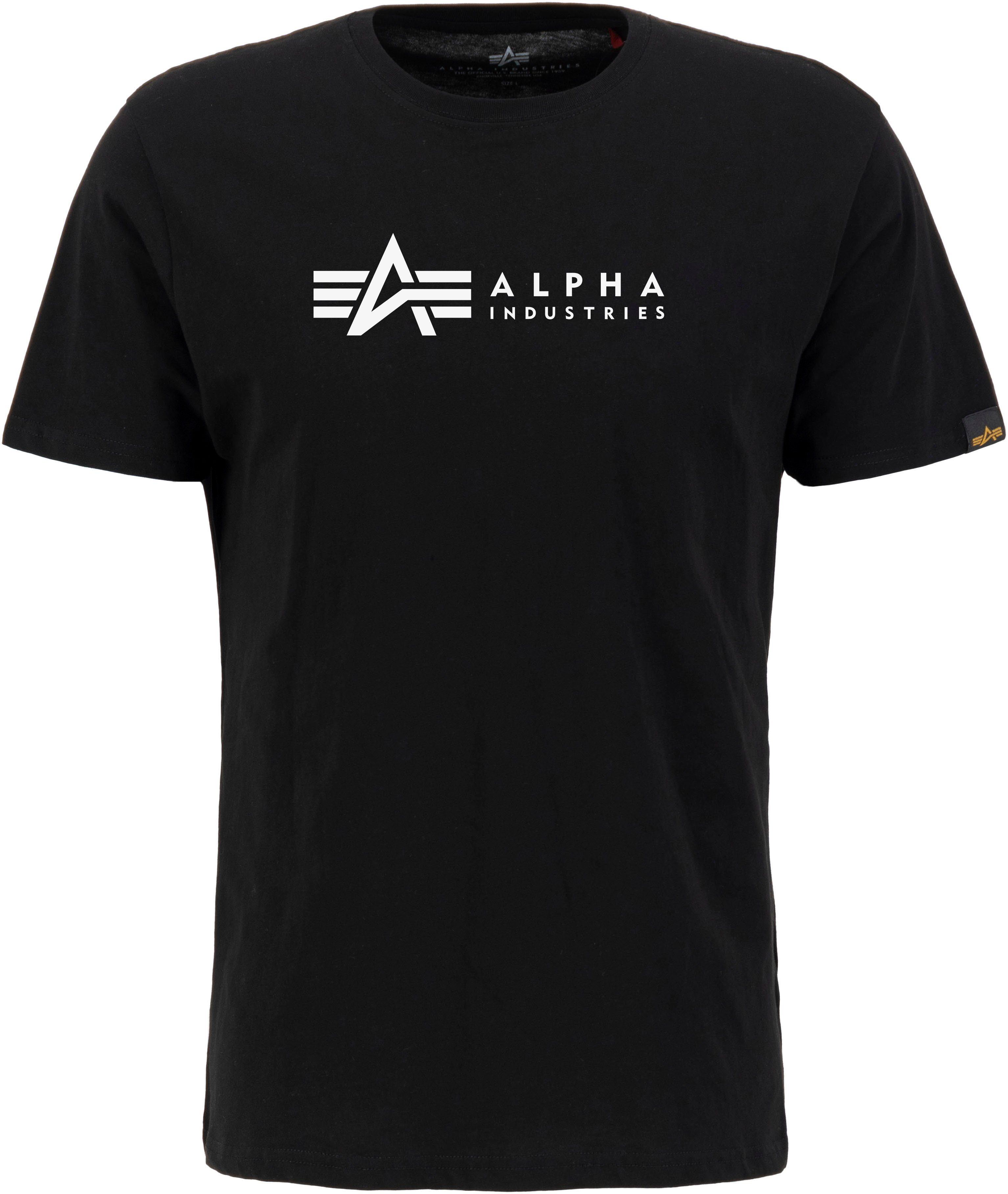 Alpha Industries Shirt met ronde hals Label T 2 Pack (2-delig, Set van 2)
