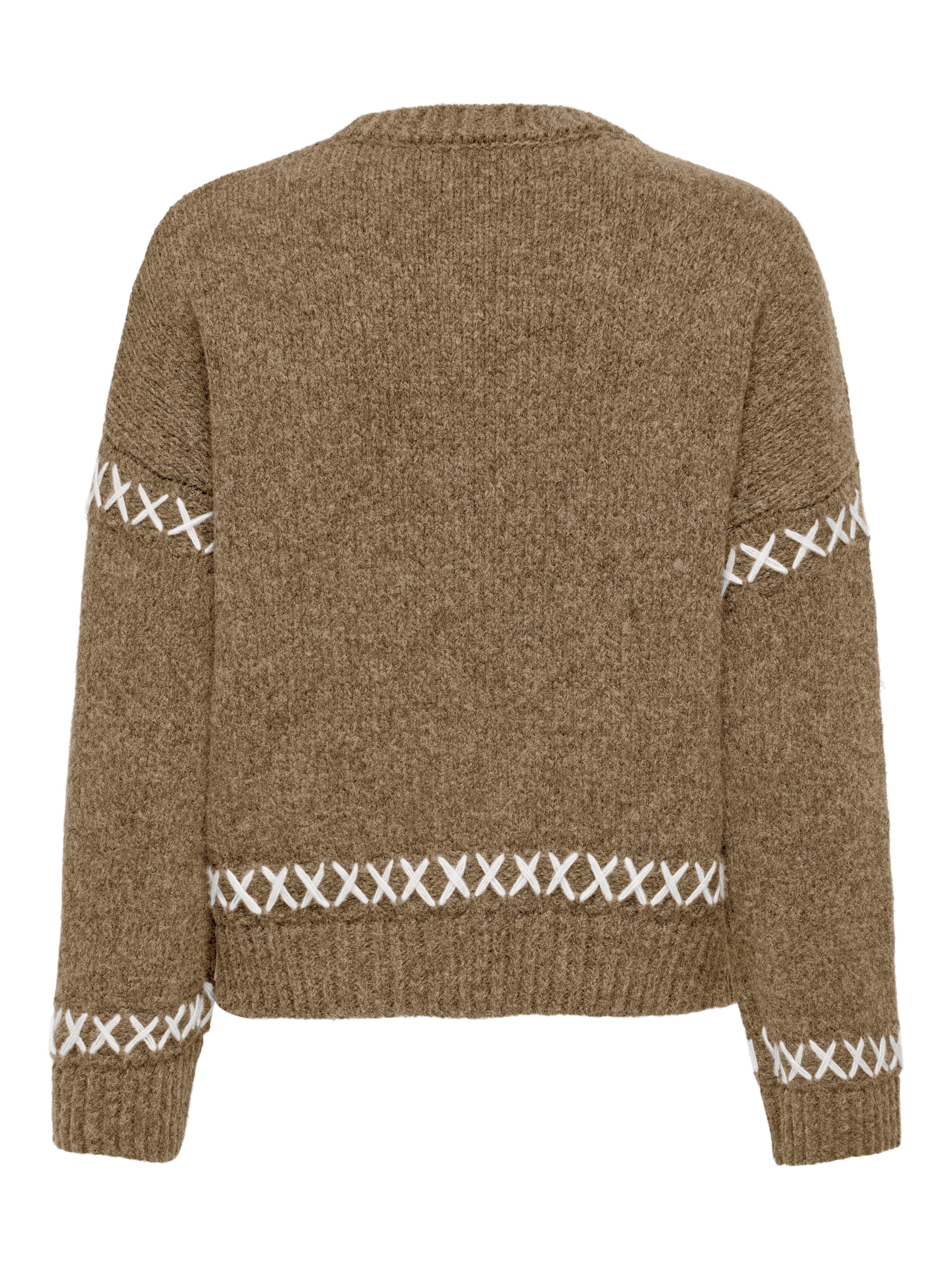 Only Trui met ronde hals ONLAMANDA LIFE LS O-NECK DETAIL CC KNT