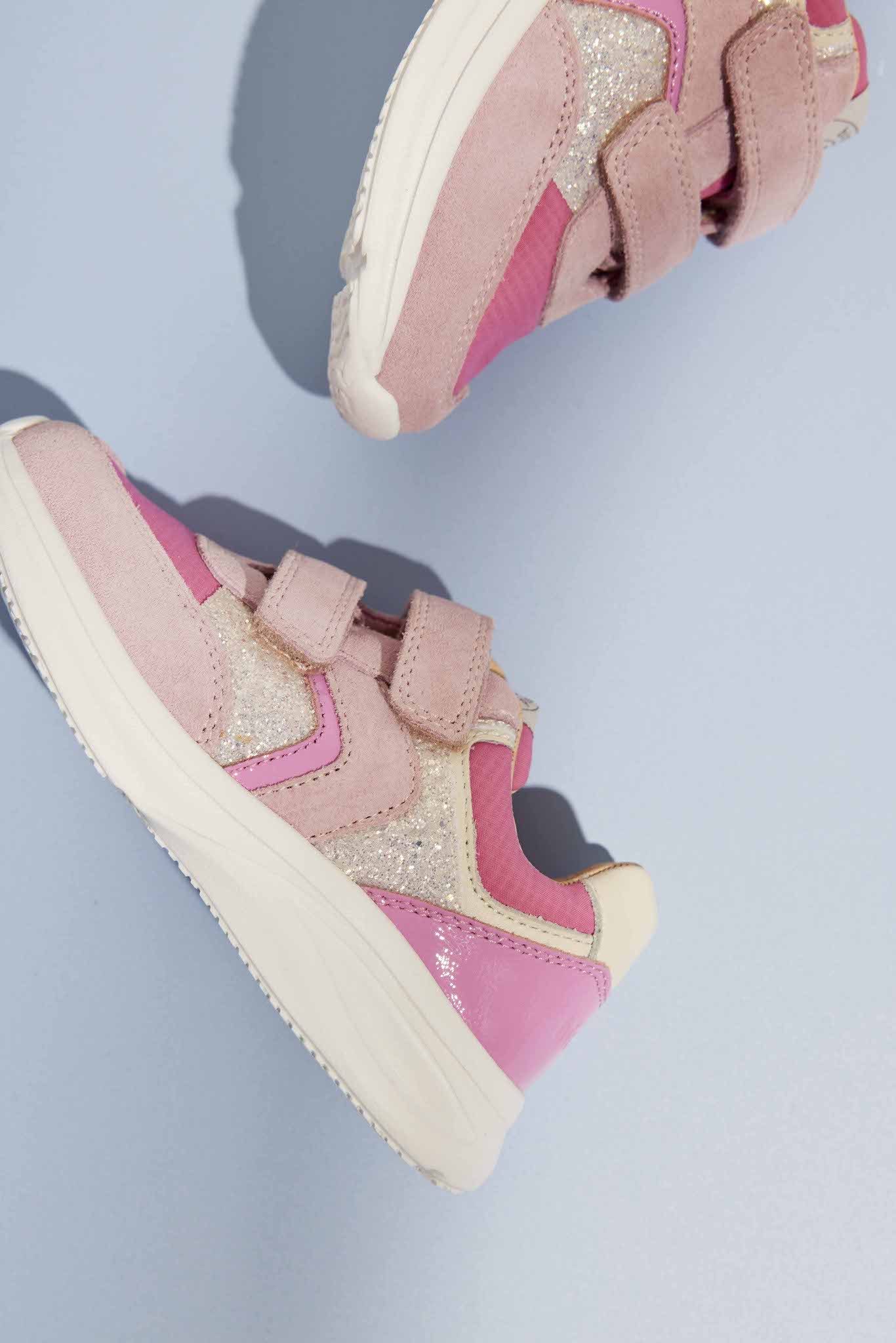 Bisgaard Sneakers Yuki glitter Breedte: normaal , vrijetijdsschoen, meisjes schoen met klittenband, maatsjabloon om te downloaden