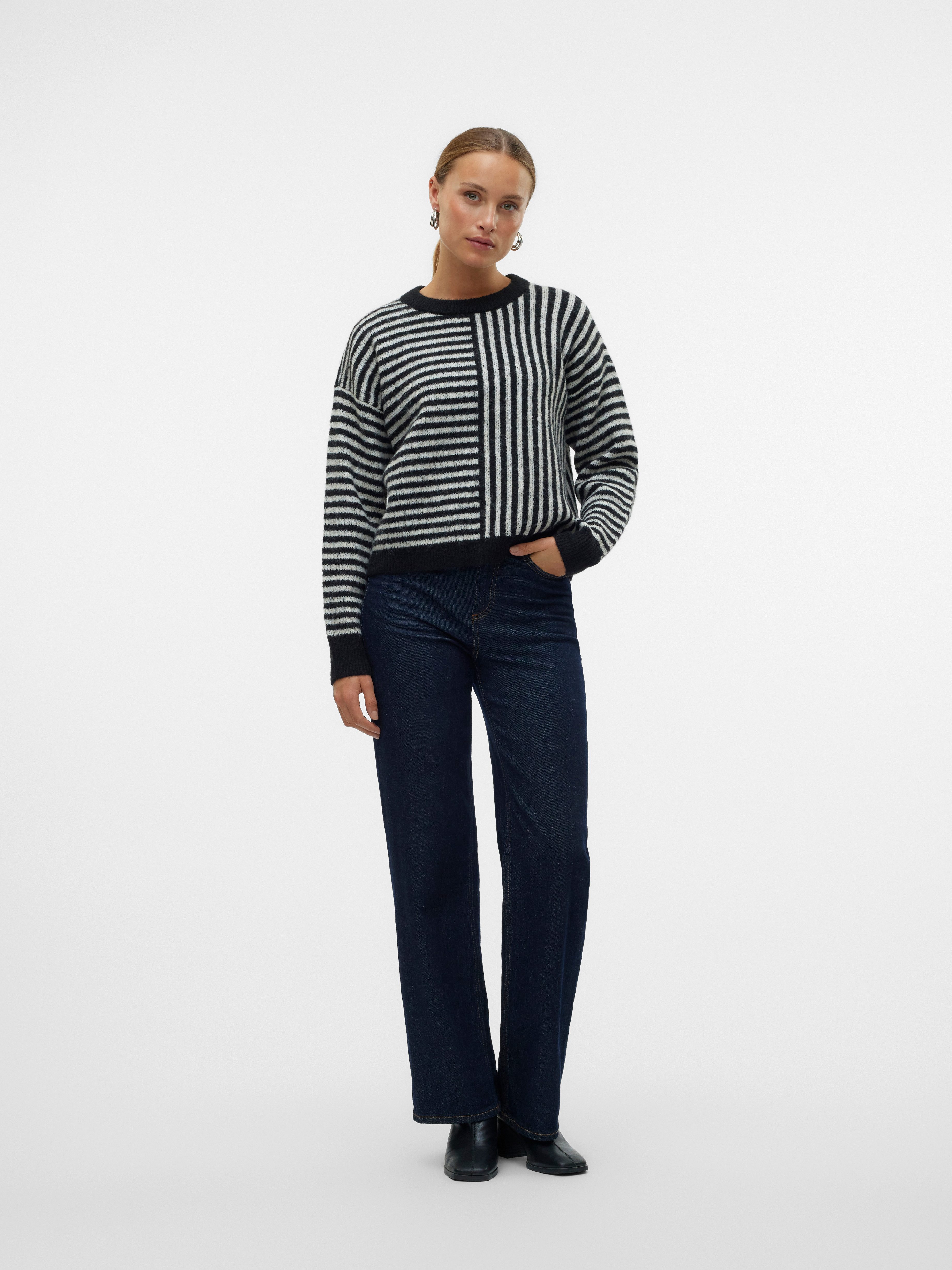 Vero Moda Gebreide trui VMURANUS LS ONECK CROPPED PULLOVER GA BF