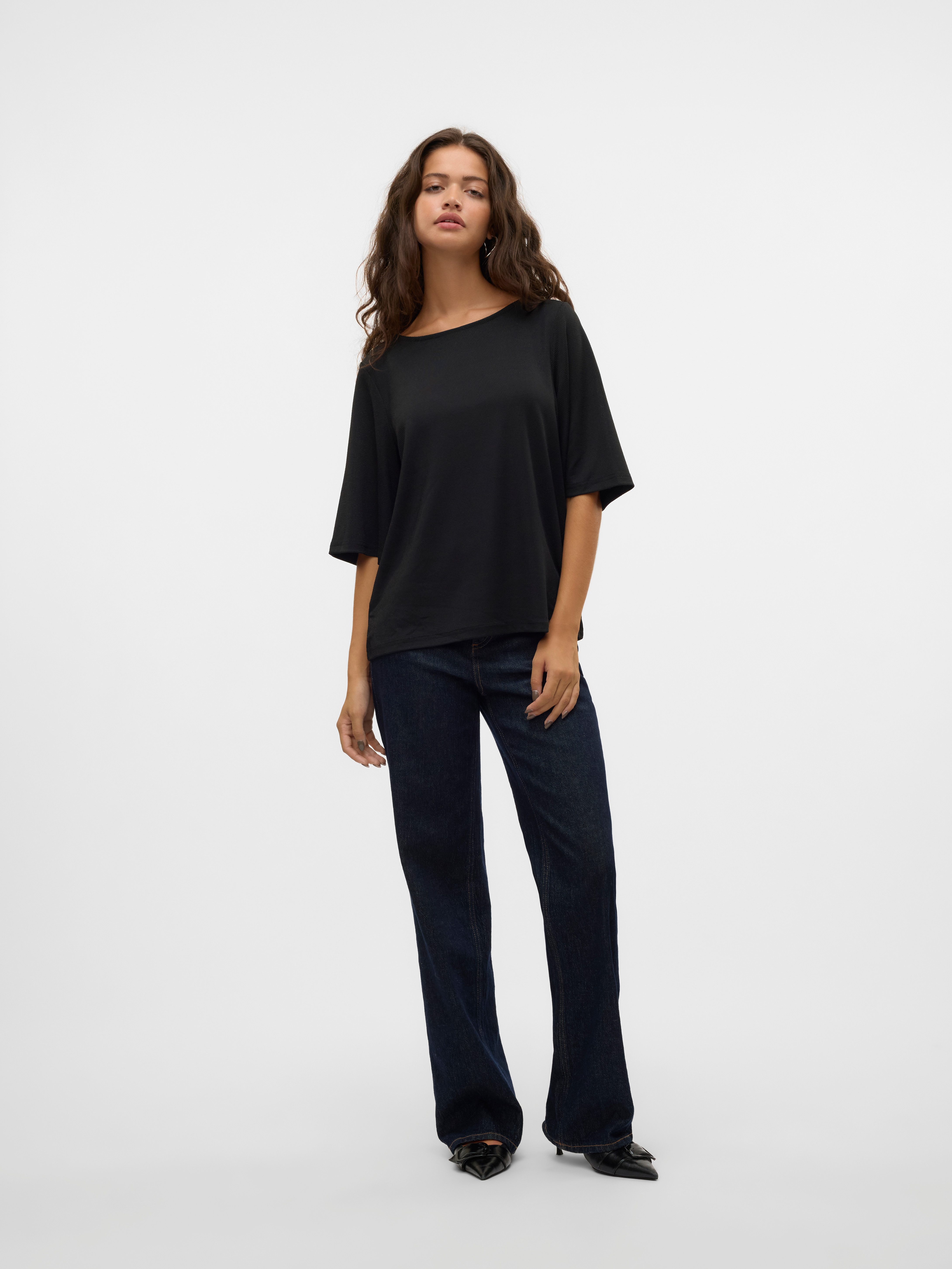 Vero Moda Shirt met ronde hals VMKANVA 2 4 GLITTER TOP JRS