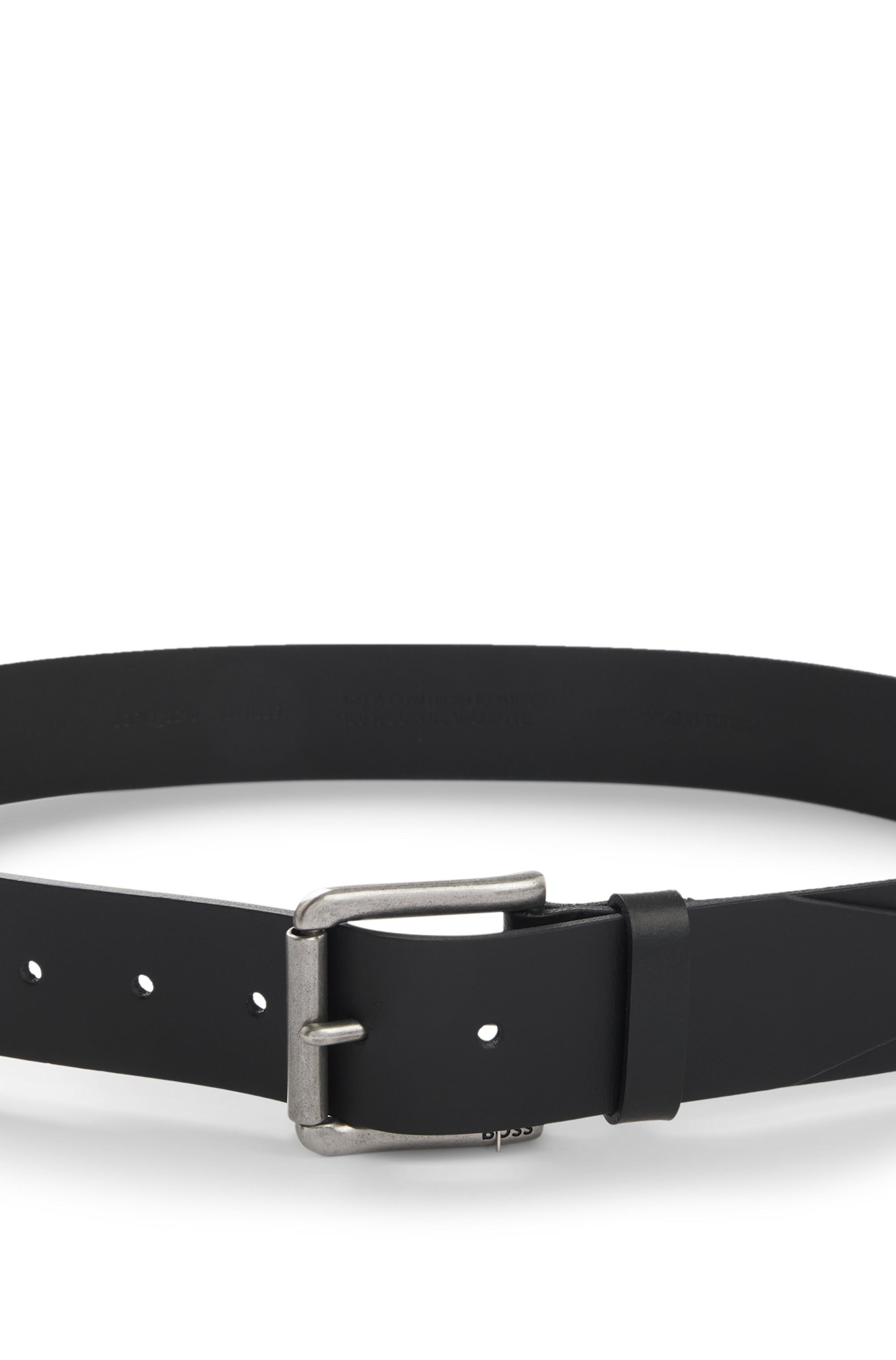Boss Leren riem Joris Sz40 met logo op de riemsluiting