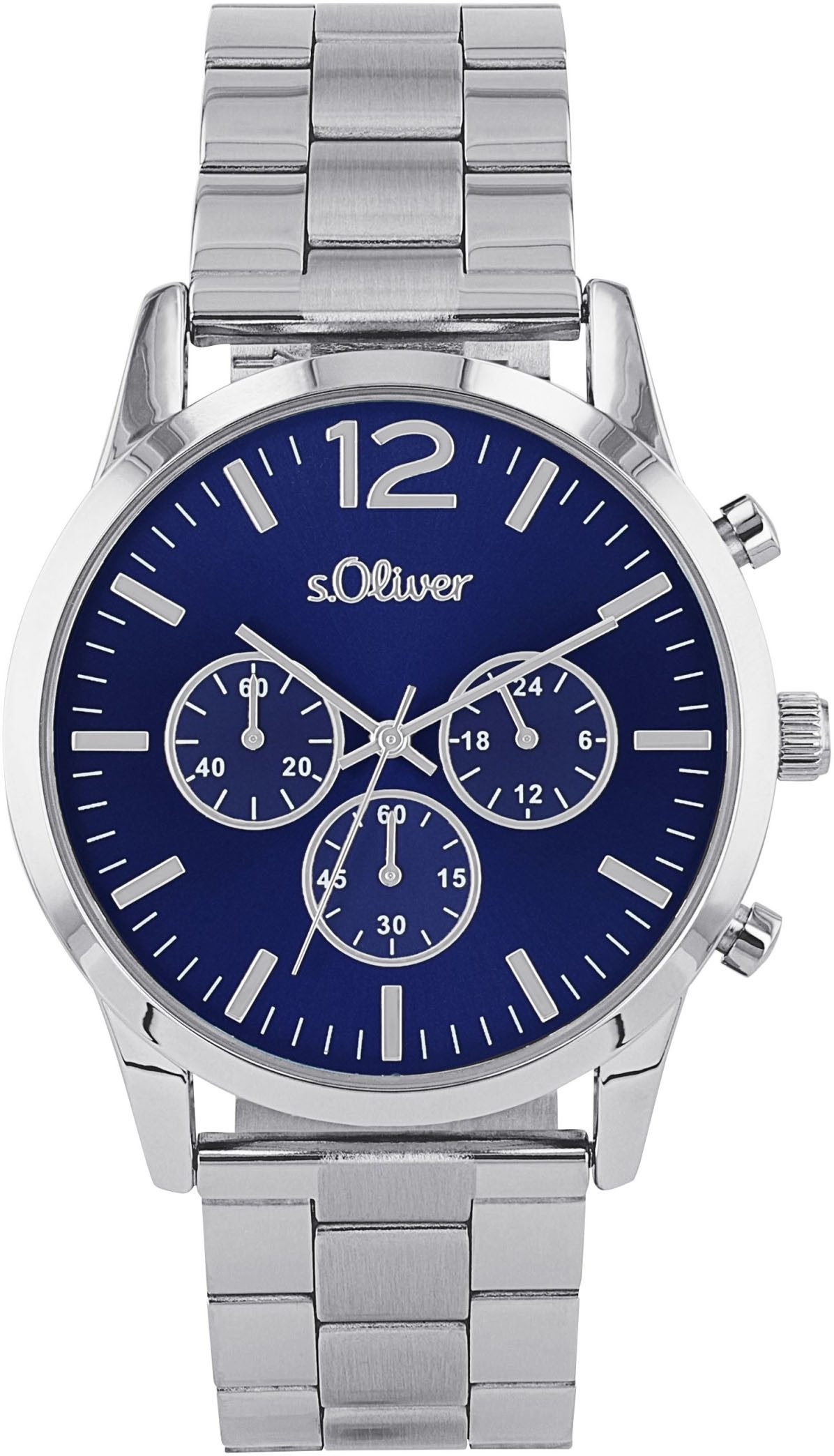 s.Oliver Chronograaf Horloge, quartz, herenhorloge, stopwatchfunctie, 12/24-uursweergave