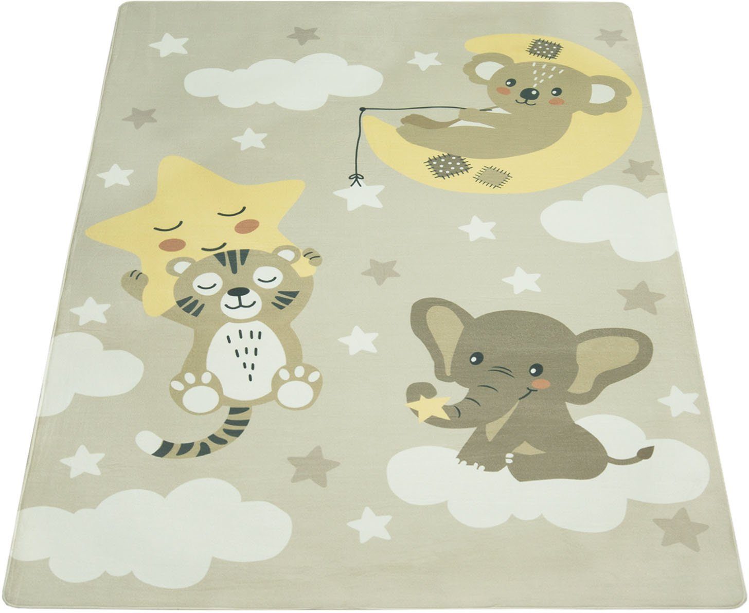 Paco Home Kindervloerkleed Chicos 551 Platweefsel, schattig kinderdesign, motief dieren, kinderkamer