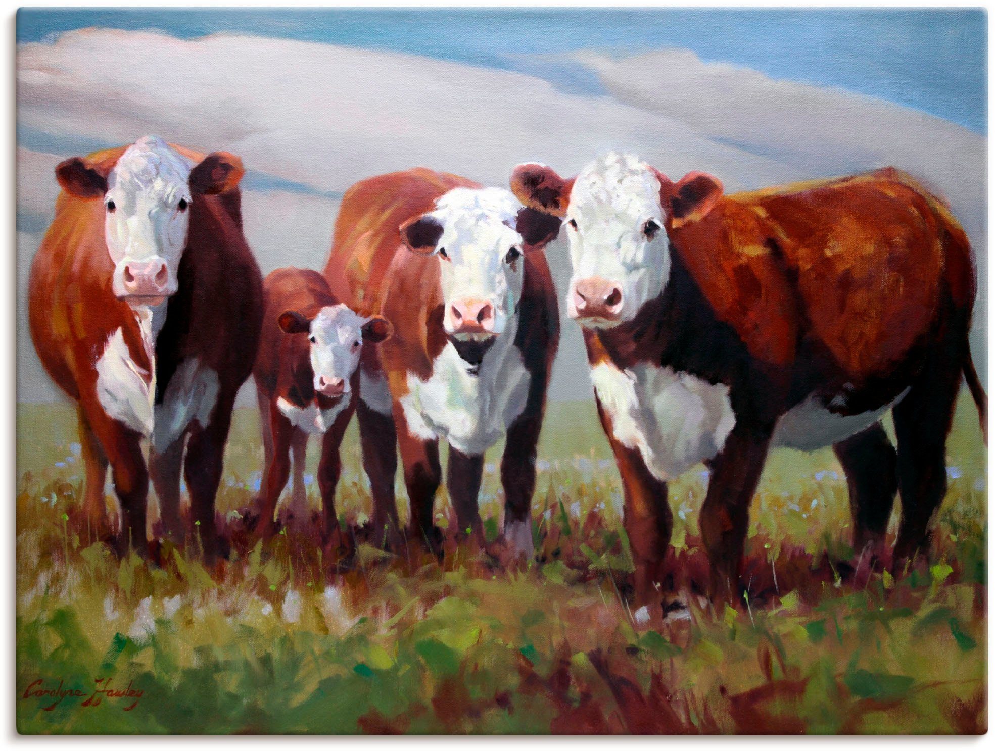 Artland Artprint Thuis van de koeien in vele afmetingen & productsoorten - artprint van aluminium / artprint voor buiten, artprint op linnen, poster, muursticker / wandfolie ook ge